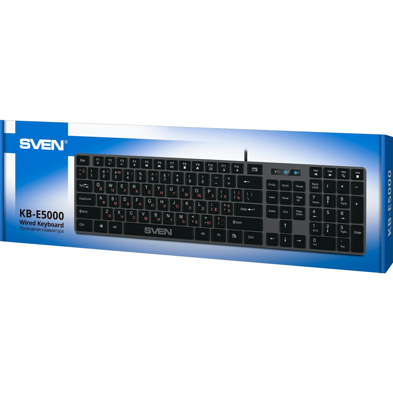 Клавиатура SVEN KB-E5000 серый металлик (slim, 109 кл., USB)