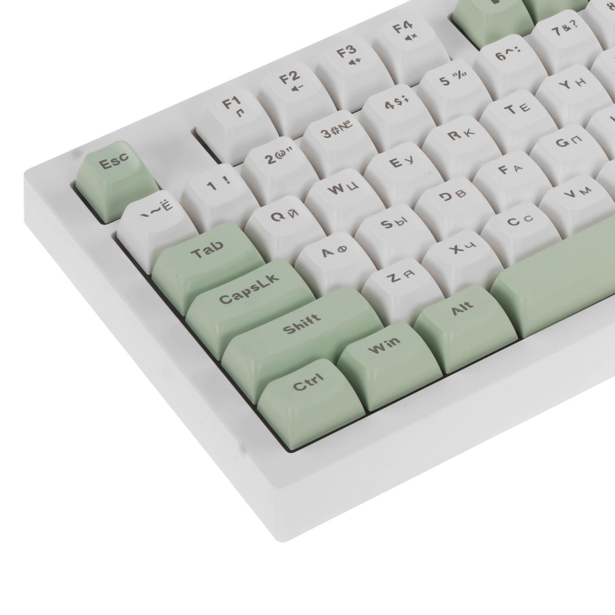 Клавиатура DEFENDER (45129) Karon GK-129 RU,белый/зеленый