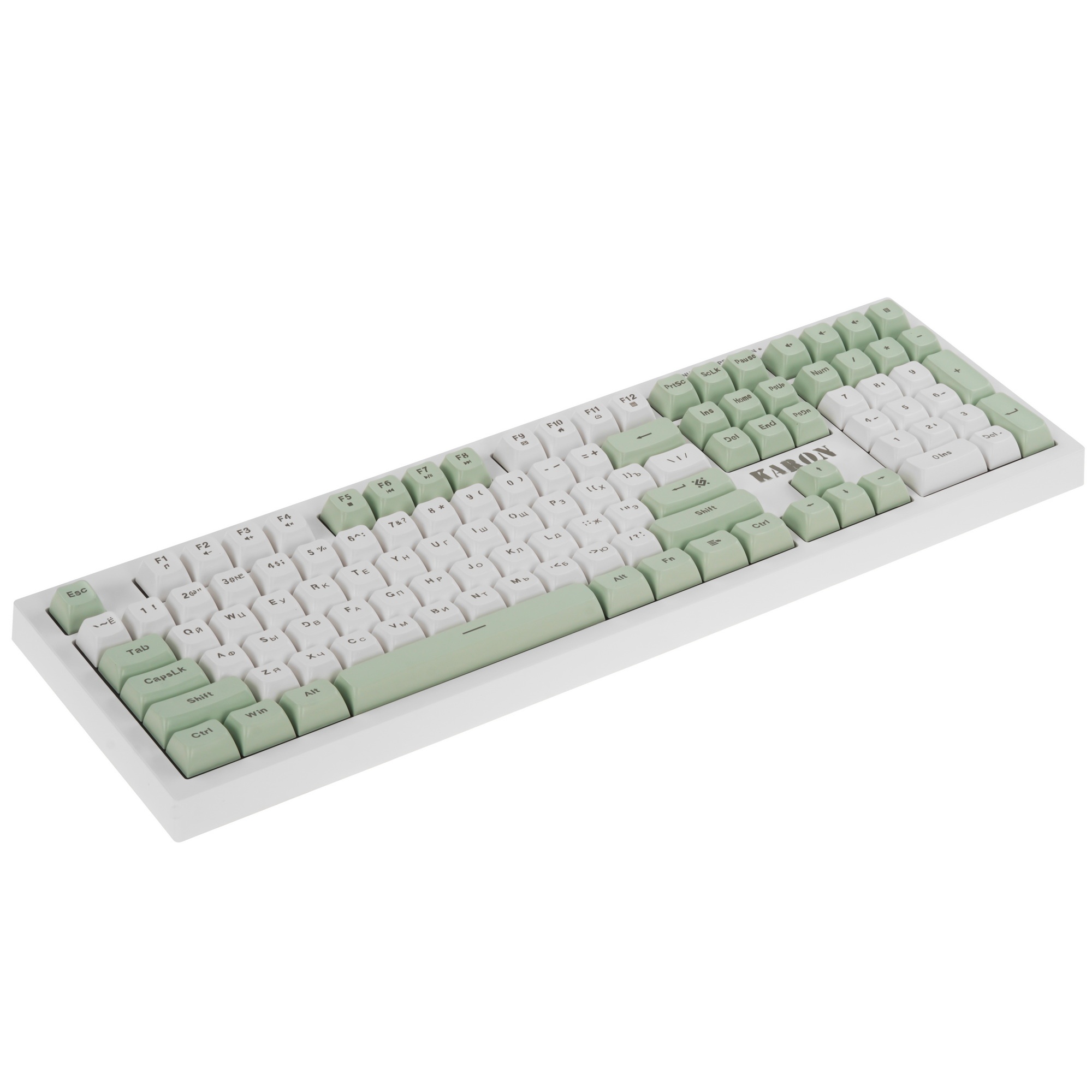 Клавиатура DEFENDER (45129) Karon GK-129 RU,белый/зеленый