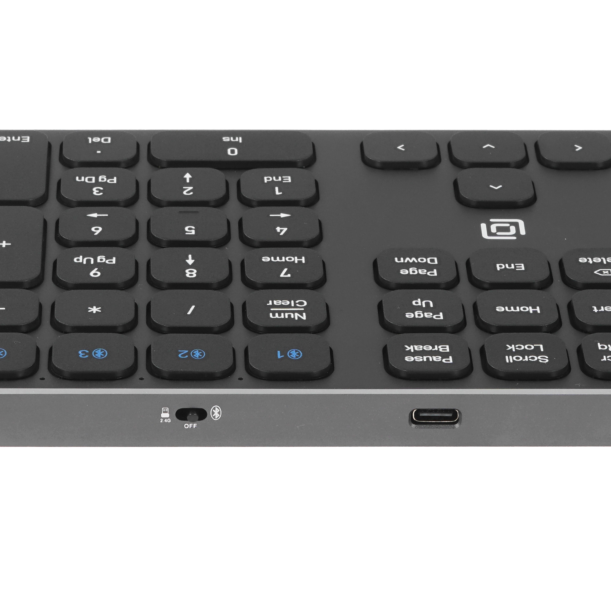 Клавиатура Oklick K867W (2002130) беспроводная, USB, Bluetooth/Радиоканал, серый/черный