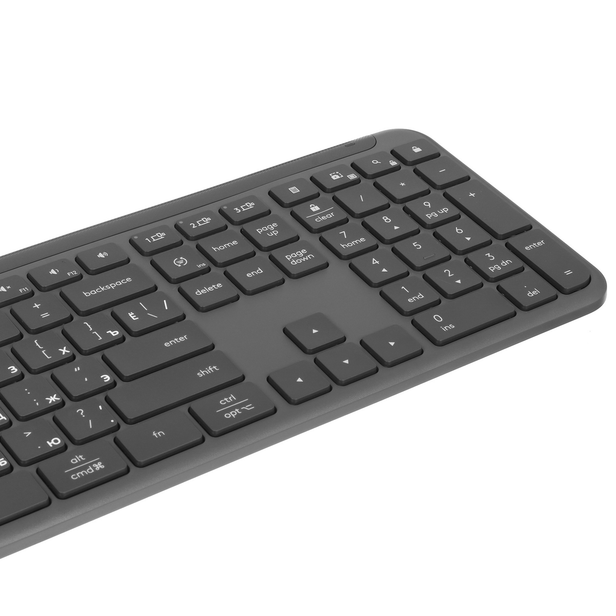 Клавиатура Logitech K950 черный USB беспроводная BT/Radio slim (920-012434)