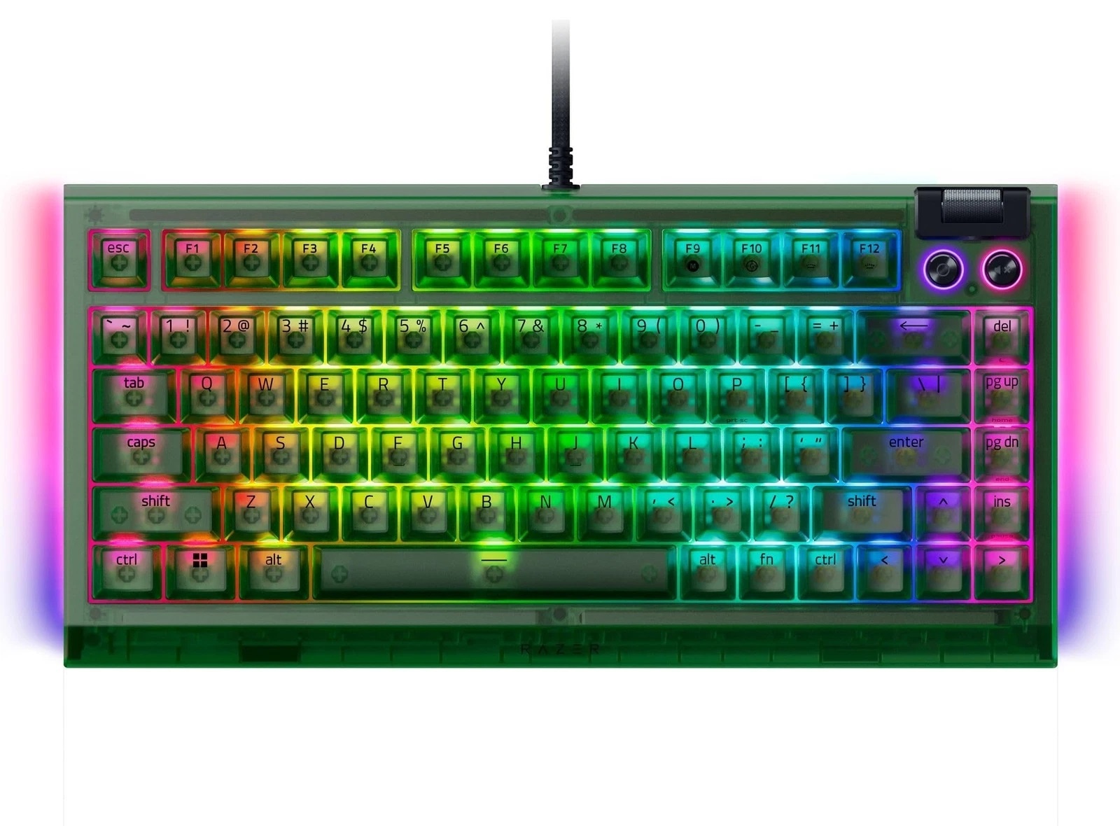 Игровая клавиатура Razer BlackWidow V4 75% - Phantom Green Ed. Gaming keyboard- US Layout