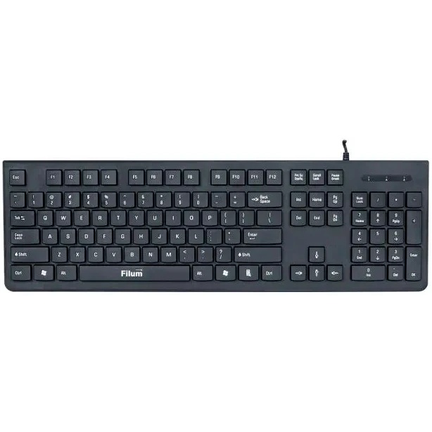 Клавиатура Filum FL-KB20-BK USB 104 кл., мембранная, черная, Windows XP/Vista/7/8/10, MacOS