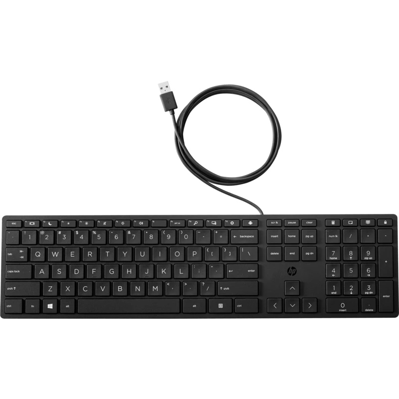 клавиатура проводная Keyboard HP Wired Desktop 320K black (Halley) - RUSS