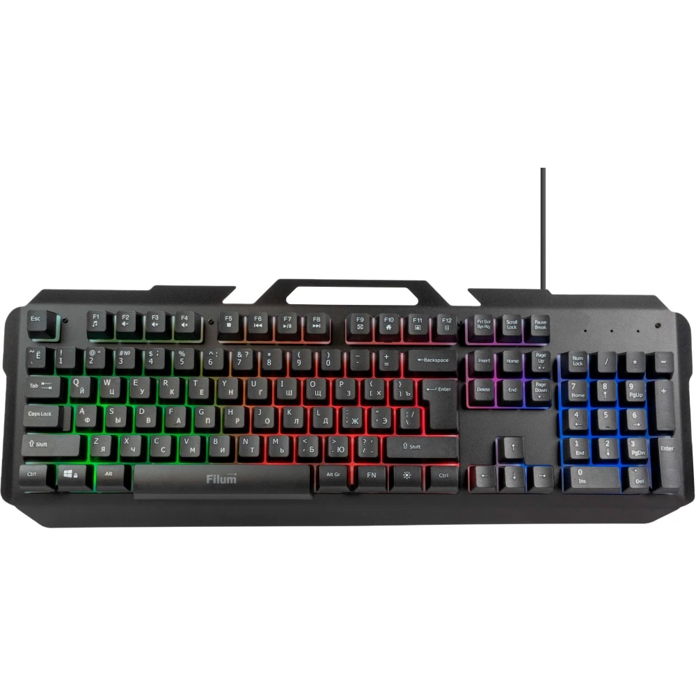 Клавиатура Filum FL-GKB05-BK-L USB., мембранная, подсветка клавиш, черная, Windows XP/Vista/7/8/10,