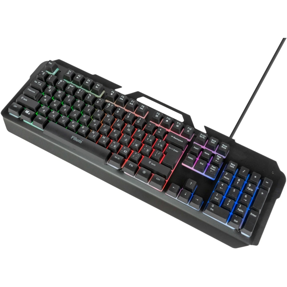 Клавиатура Filum FL-GKB05-BK-L USB., мембранная, подсветка клавиш, черная, Windows XP/Vista/7/8/10,
