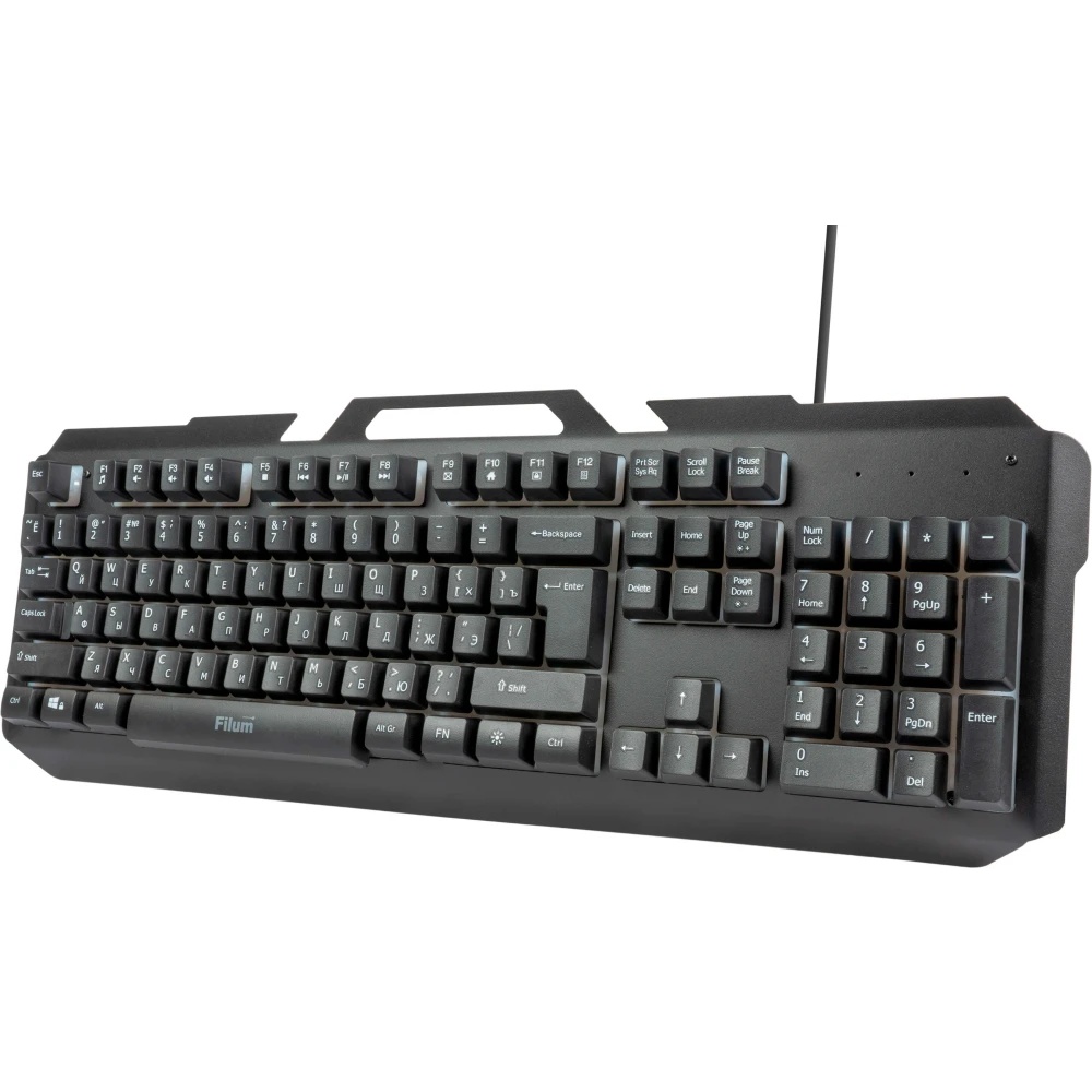 Клавиатура Filum FL-GKB05-BK-L USB., мембранная, подсветка клавиш, черная, Windows XP/Vista/7/8/10,