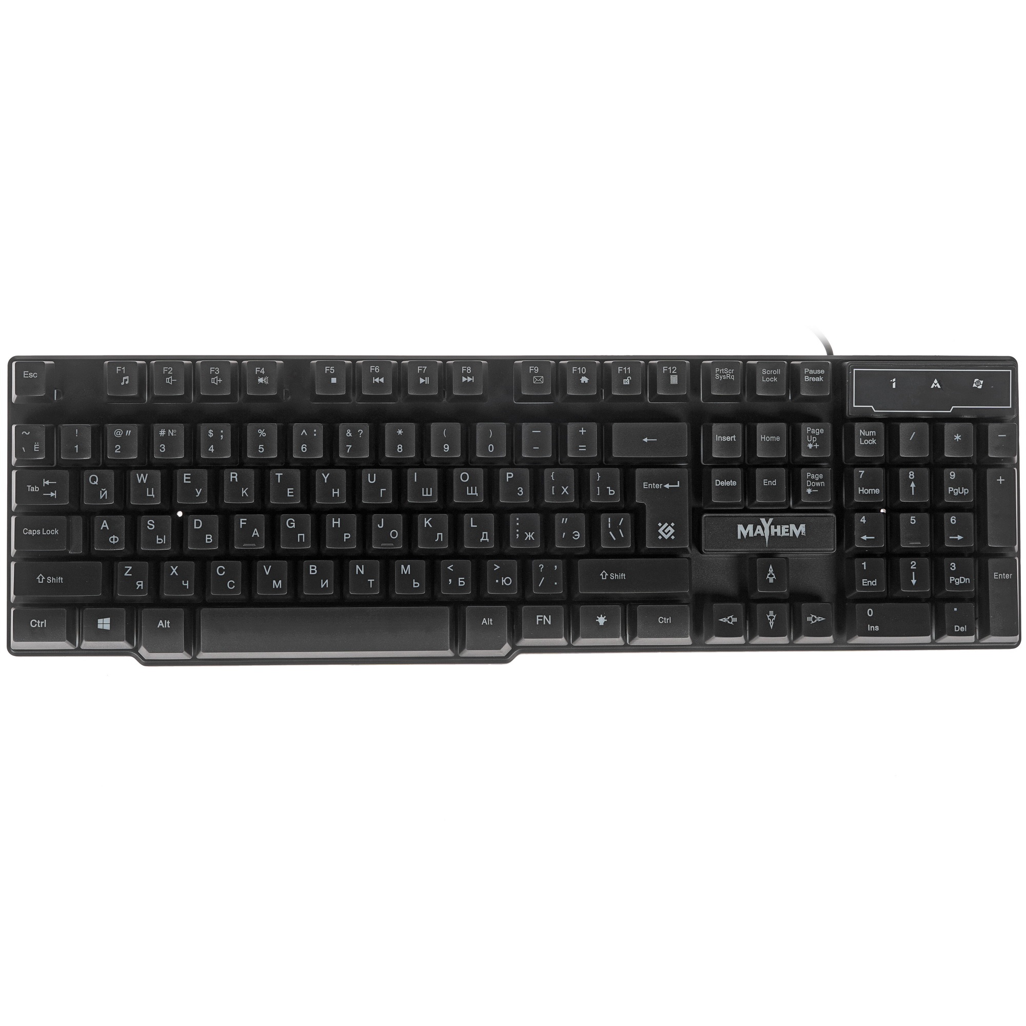 Клавиатура Defender Mayhem GK-360DL RU [45360] {, RGB подсветка, 19 Anti-Ghost}