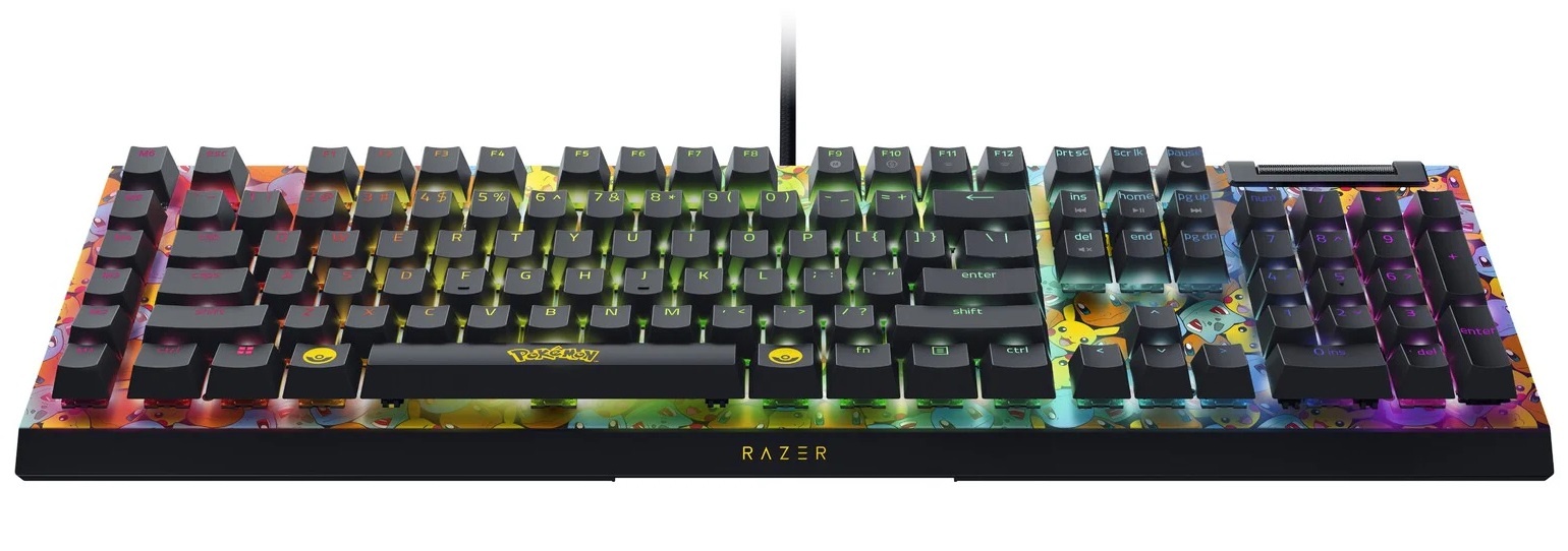 Игровая клавиатура Razer BlackWidow V4 X (Green Switch) - Pokemon Kanto Starters Ed. - US Layout/ Ra