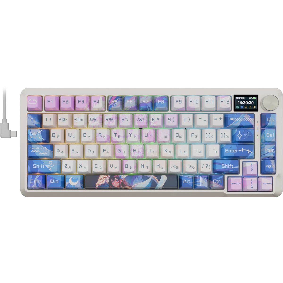 Клавиатура беспроводная DEFENDER Redragon Flekact Pro violet/white (USB/BT, 81 клавиша) (72616)