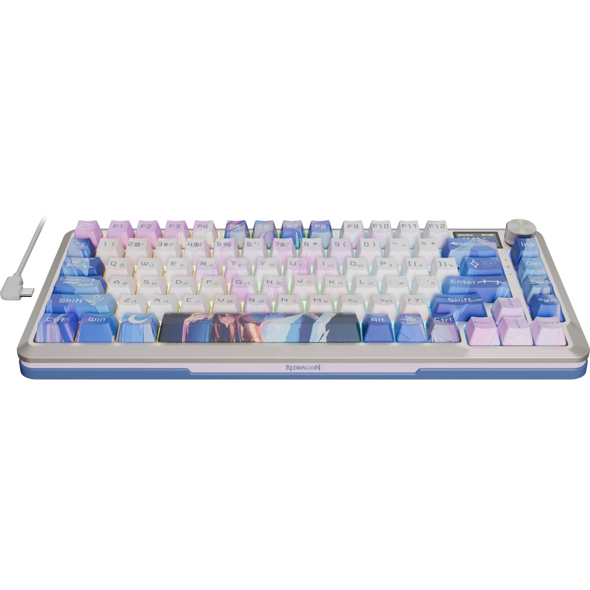 Клавиатура беспроводная DEFENDER Redragon Flekact Pro violet/white (USB/BT, 81 клавиша) (72616)
