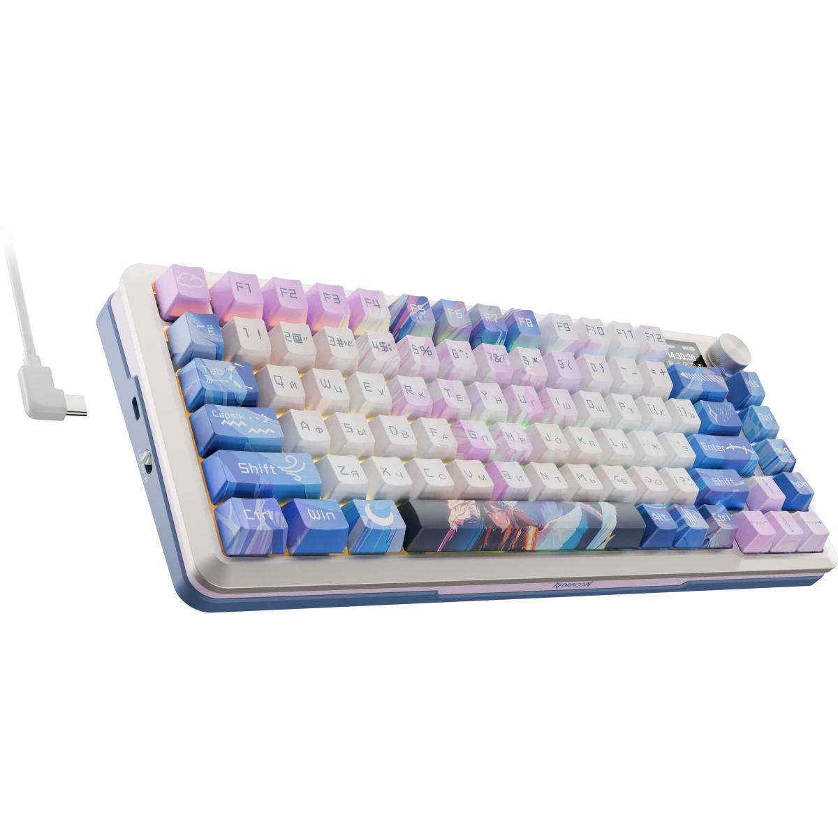 Клавиатура беспроводная DEFENDER Redragon Flekact Pro violet/white (USB/BT, 81 клавиша) (72616)