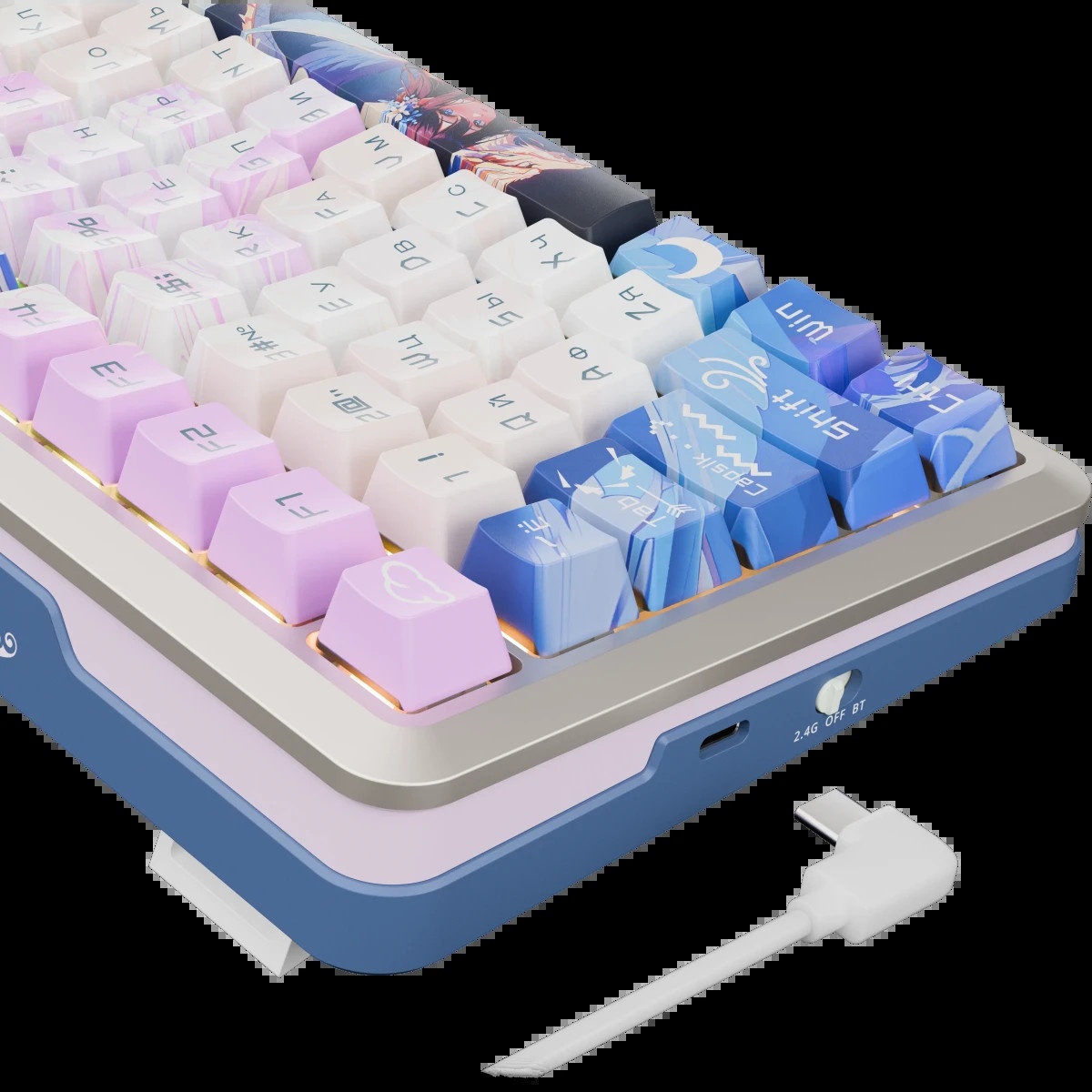 Клавиатура беспроводная DEFENDER Redragon Flekact Pro violet/white (USB/BT, 81 клавиша) (72616)