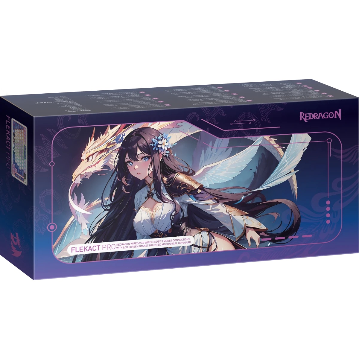 Клавиатура беспроводная DEFENDER Redragon Flekact Pro violet/white (USB/BT, 81 клавиша) (72616)