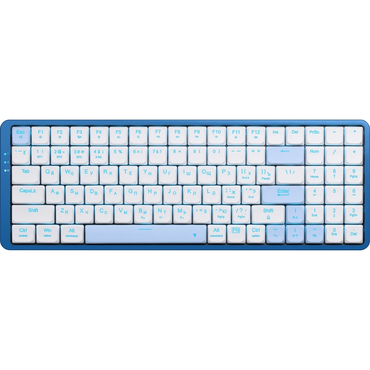 Клавиатура беспроводная DEFENDER Redragon Eva Pro white/blue (USB/BT, 96 клавиши) (72369)