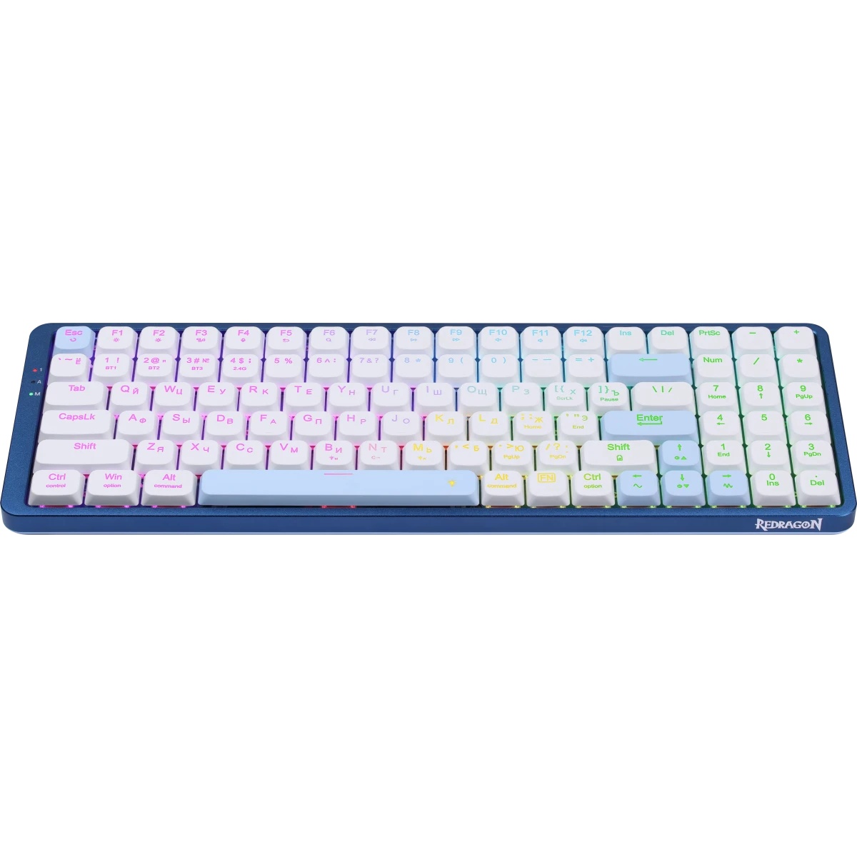 Клавиатура беспроводная DEFENDER Redragon Eva Pro white/blue (USB/BT, 96 клавиши) (72369)