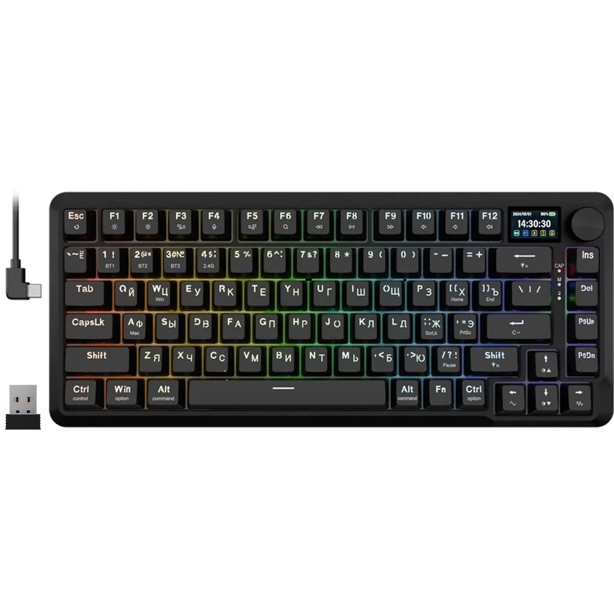 Клавиатура беспроводная DEFENDER Redragon Flekact Pro black (USB/BT, 81 клавиша) (72535)