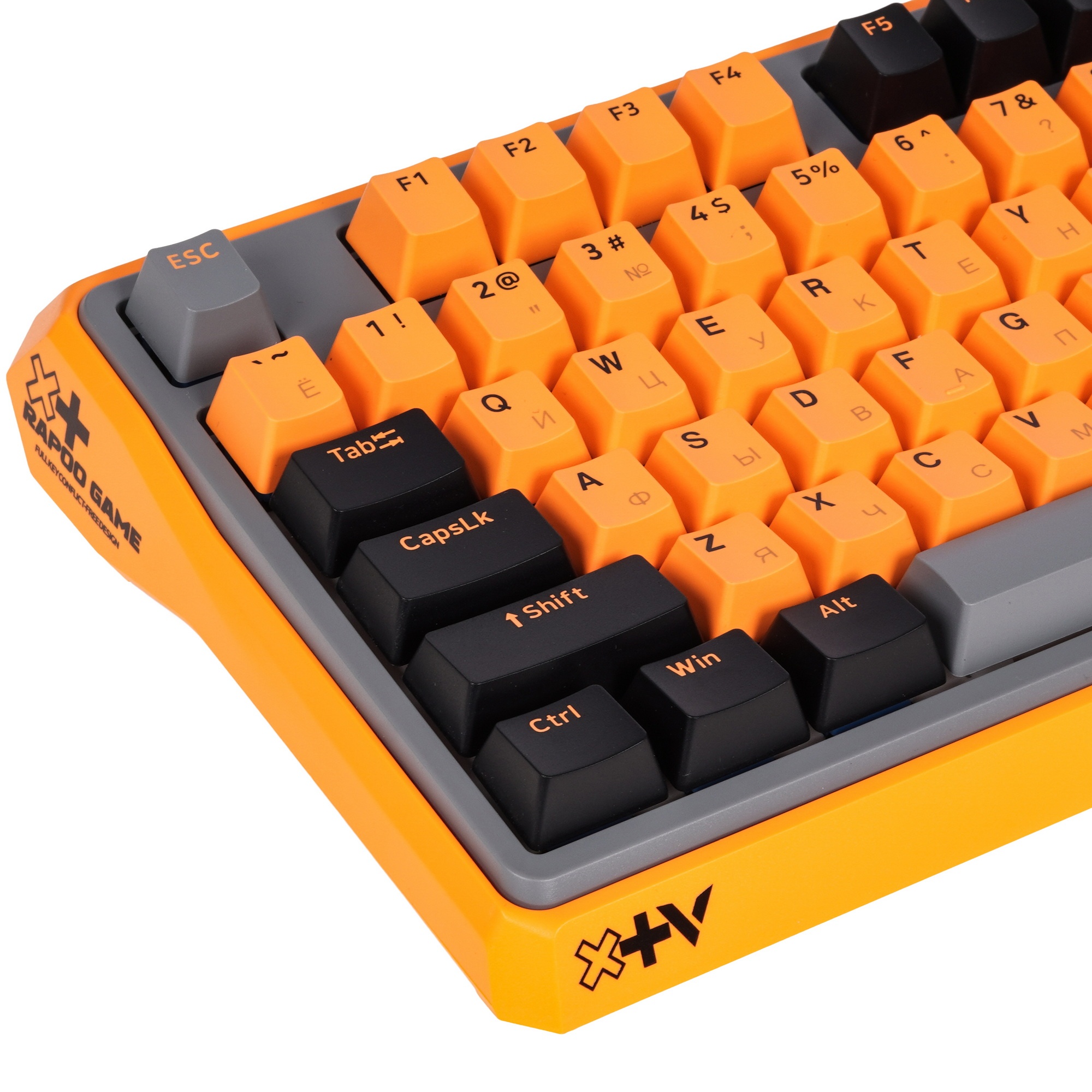 Клавиатура Rapoo ESK750-98 игровая&nbsp;механическая проводная,&nbsp;цвет&nbsp;-&nbsp;черный/серый/оранжевый