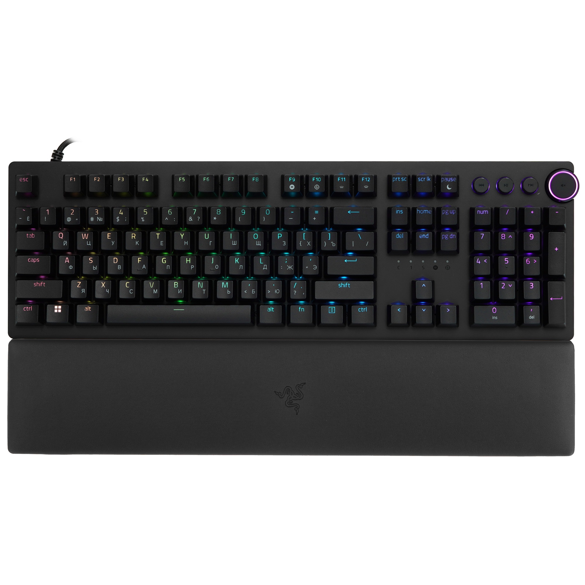 Клавиатура проводная игровая Razer Huntsman V2 (Purple Switch) - Russian Layout Gaming Keyboard