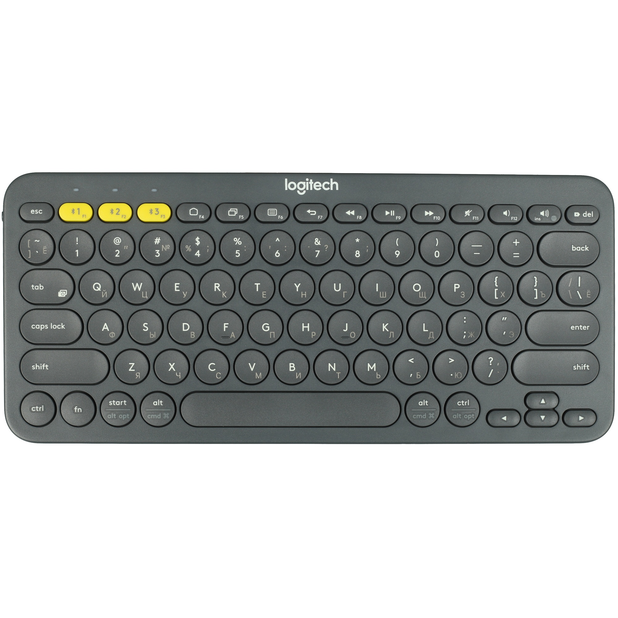 Клавиатура беспроводная Logitech K380 Multi-Device Bluetooth (920-007584) темно- серый- (заводская г