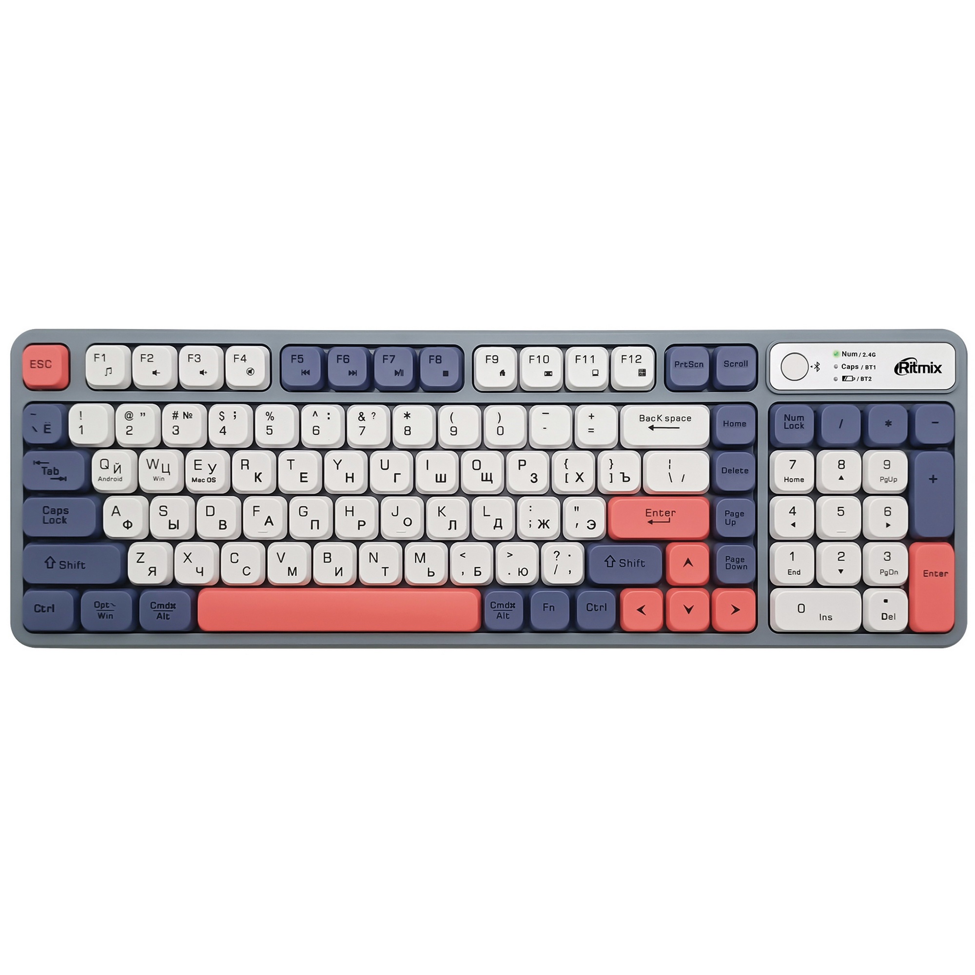 Клавиатура RITMIX RKB-504W серо-бело-красно-синий