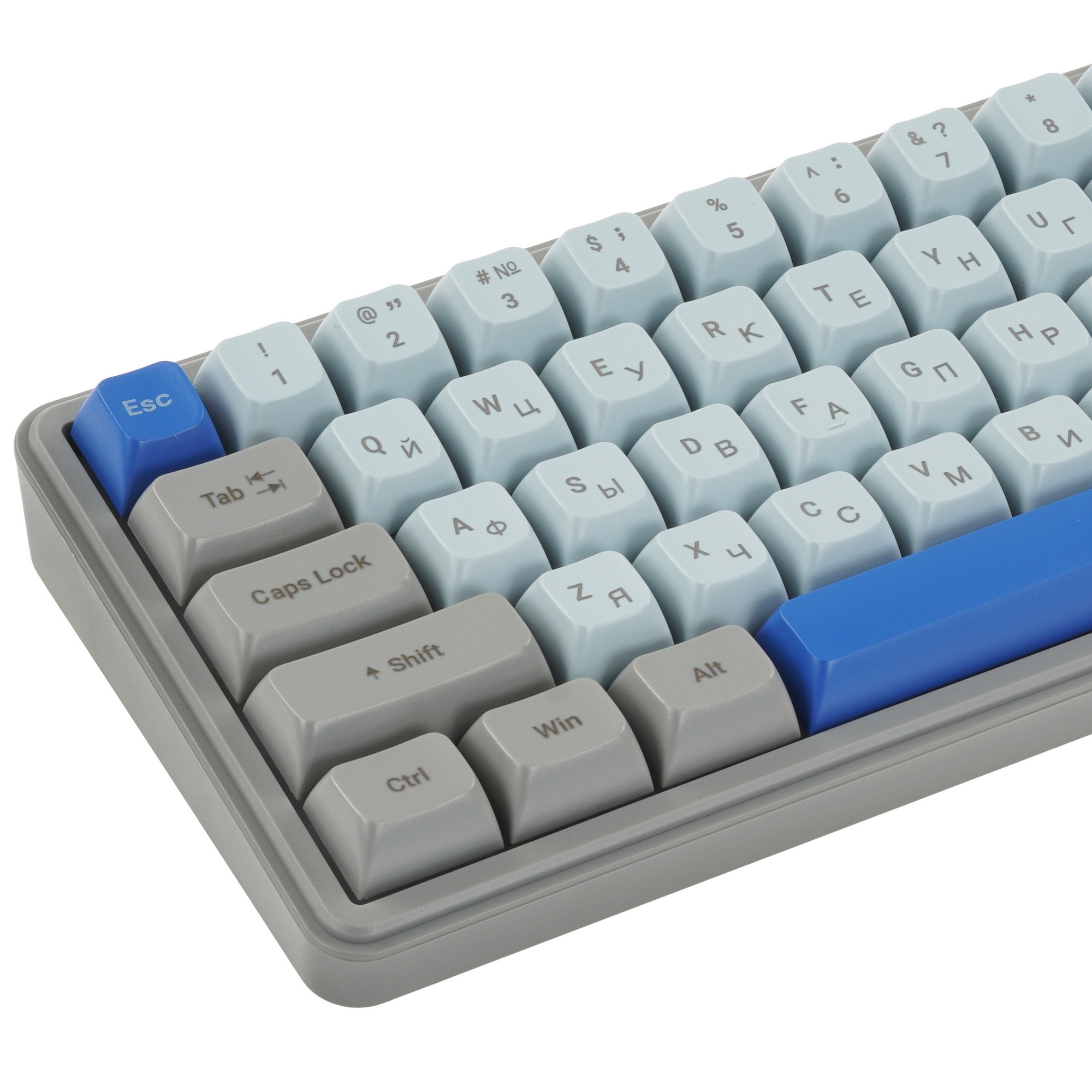 Клавиатура проводная Ritmix RKB-568BL Blue голубой-серый