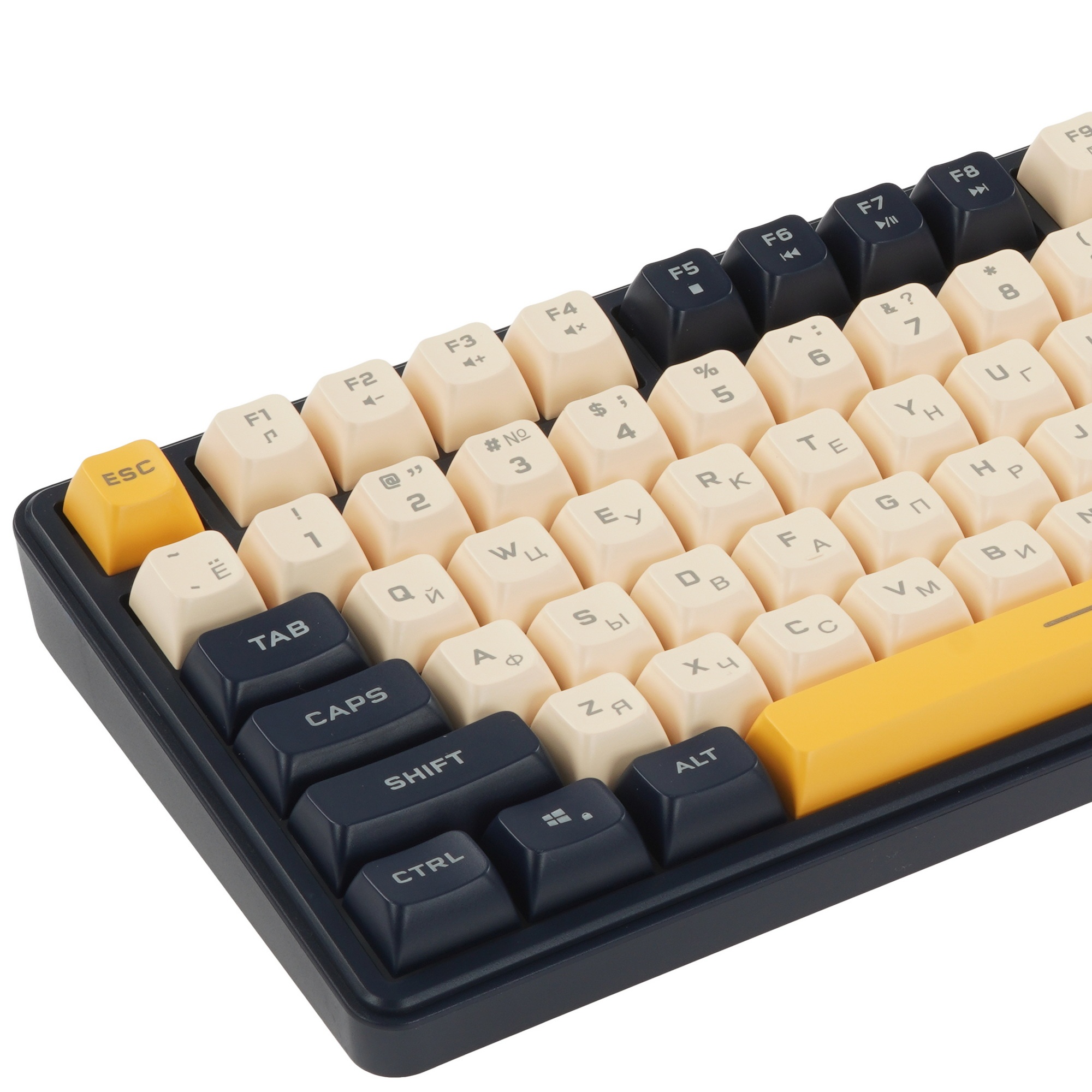 Клавиатура проводная Ritmix RKB-602BL Dark Blue синий-оранжевый-бежевый