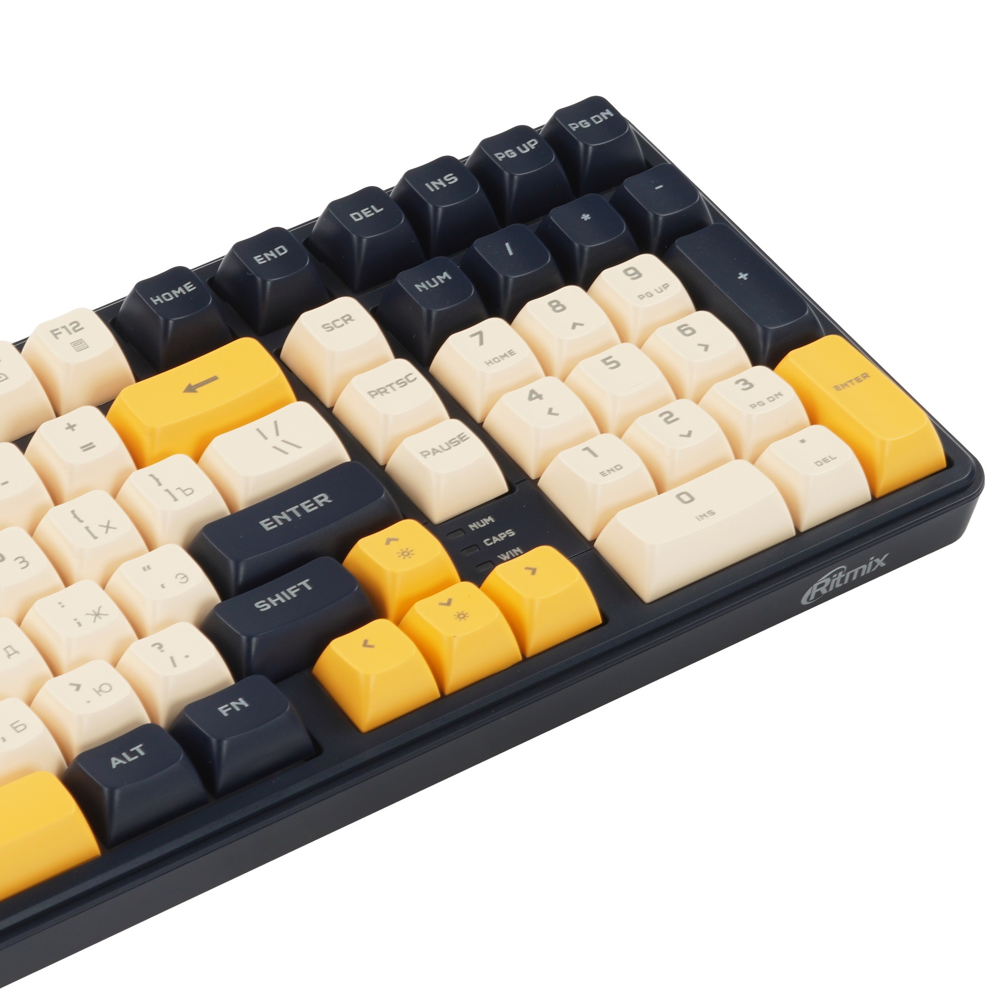 Клавиатура проводная Ritmix RKB-602BL Dark Blue синий-оранжевый-бежевый