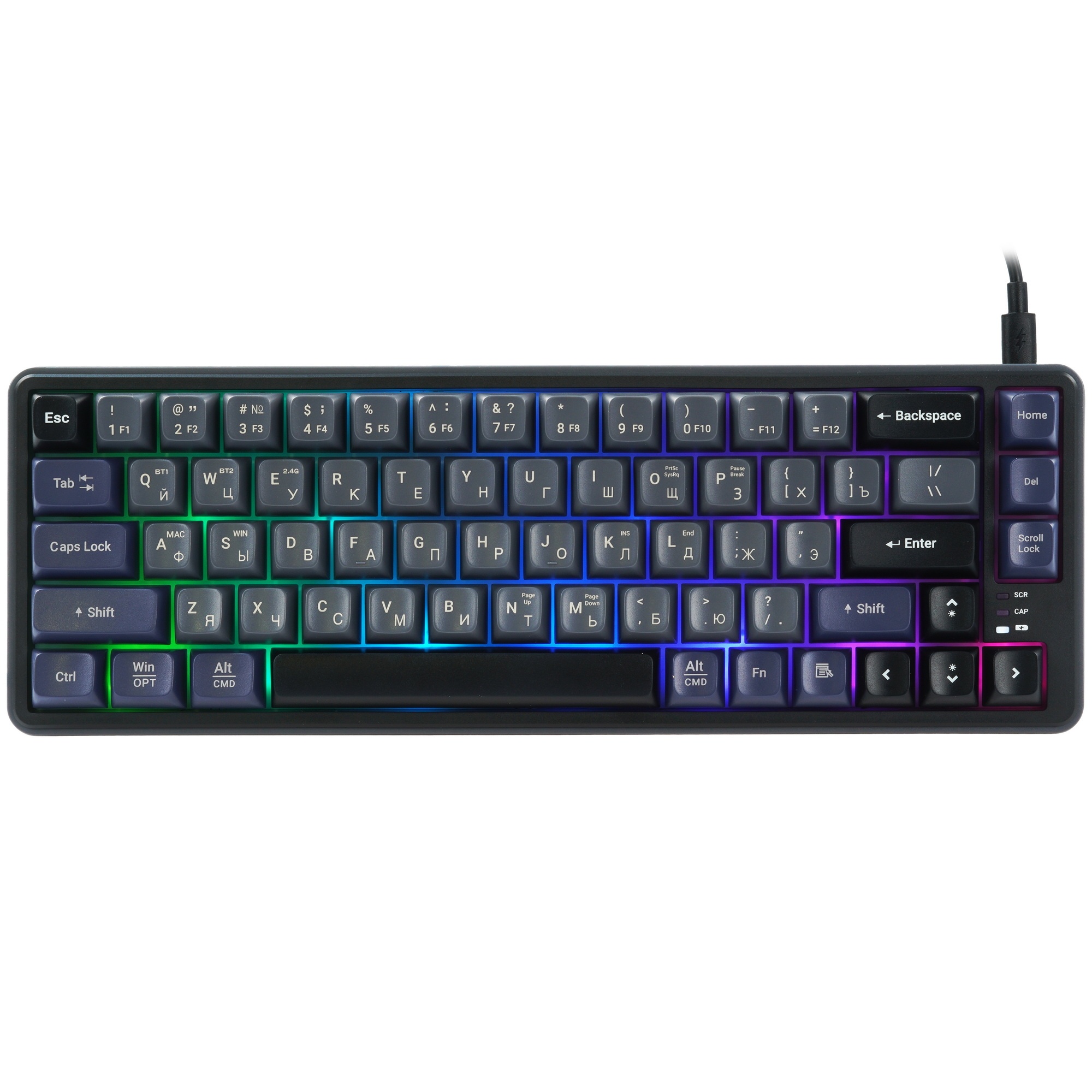 Клавиатура RITMIX RKB-868WBL Black чёрный-фиолетовый