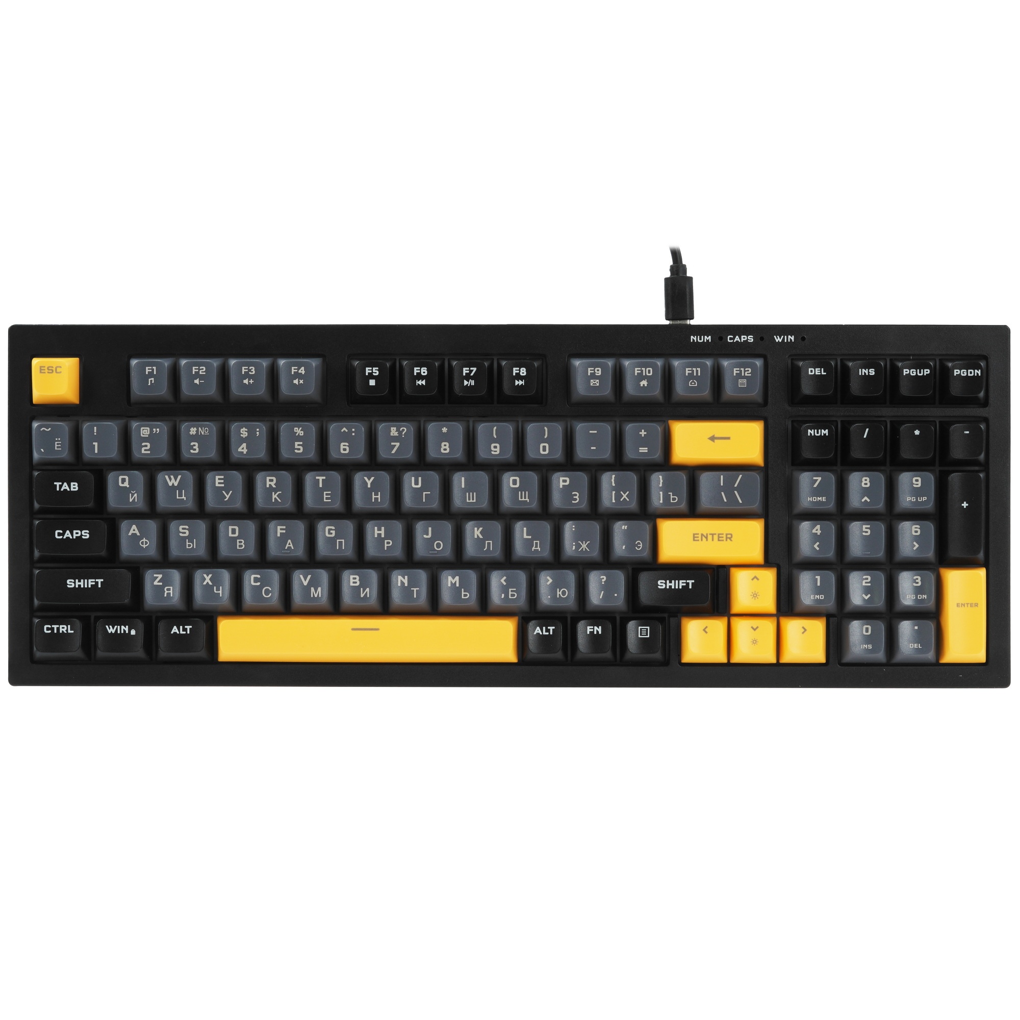 Клавиатура проводная Ritmix RKB-598BL Gray серый-голубой