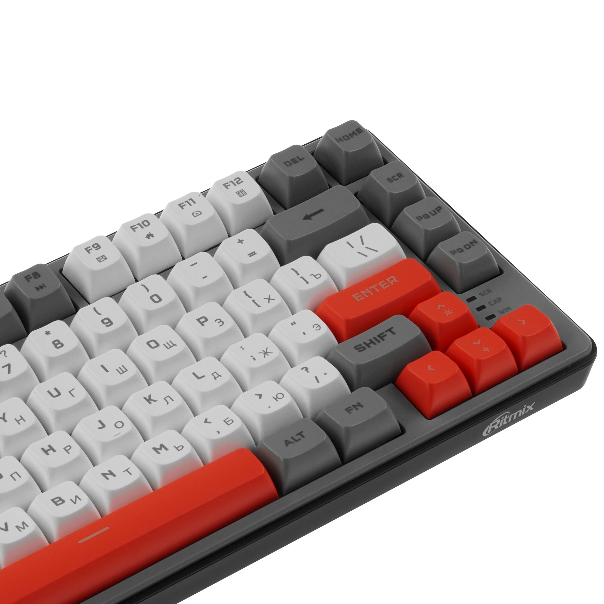 Клавиатура проводная Ritmix RKB-681BL Gray серый-бордовый