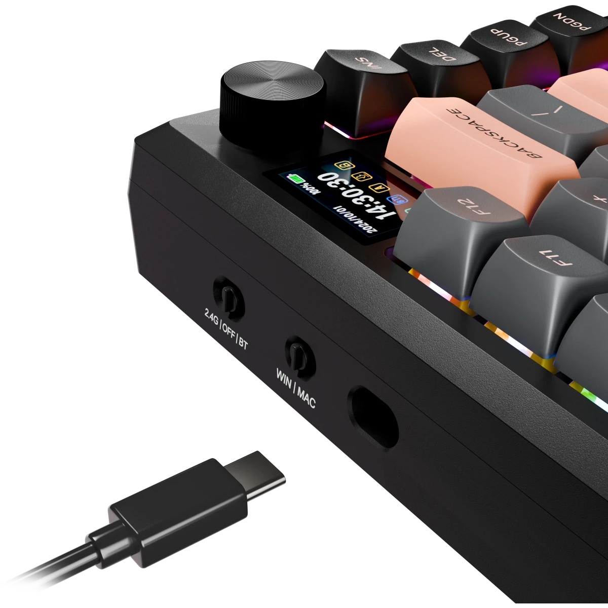 REDRAGON ECLIPSE PRO RU механическая клавиатура (BT/Radio/USB, RGB, Lion L switch, LCD дисплей, мета