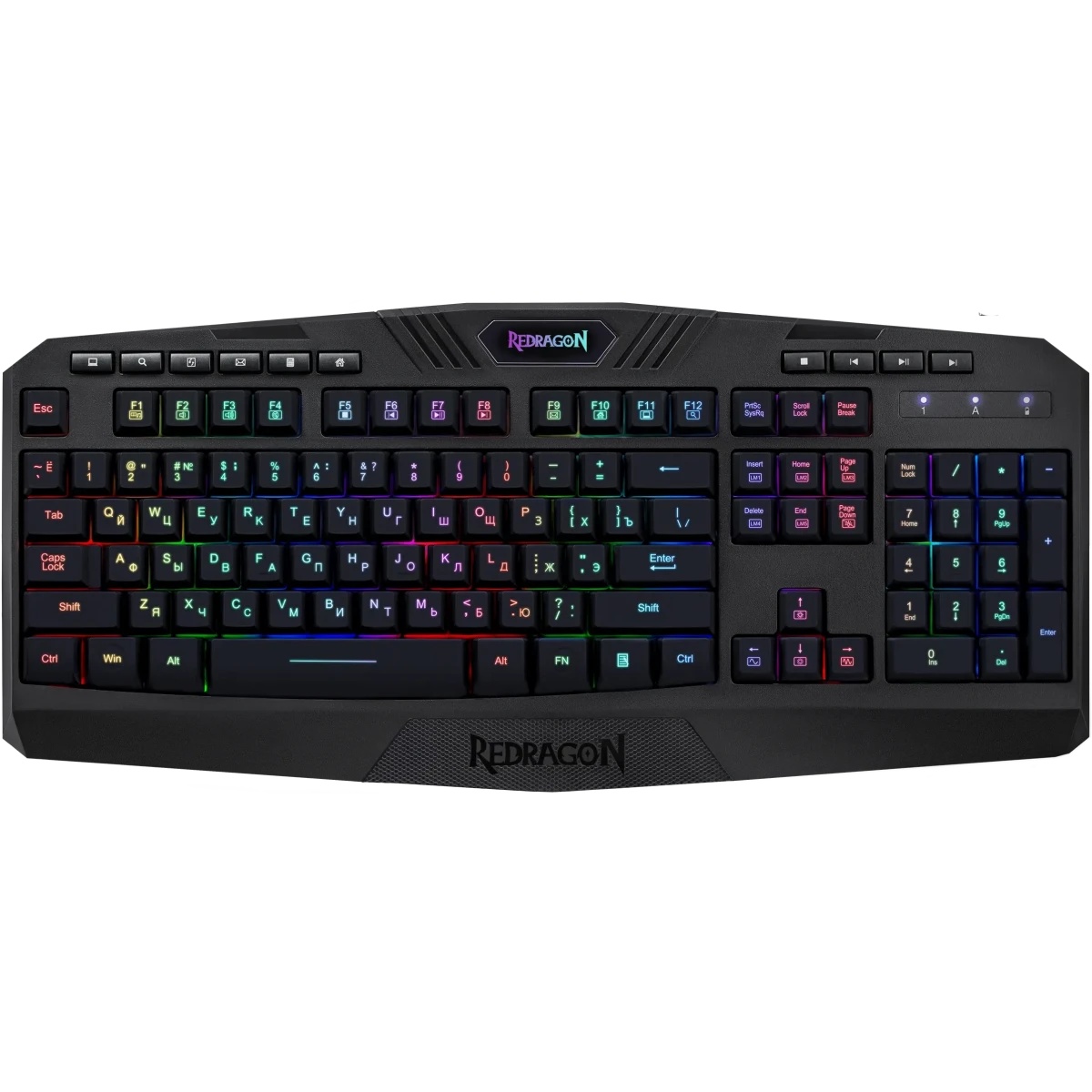 Клавиатура беспроводная Redragon Harpe Wireless (Харп БП) RU,RGB,2.4G+BT,черная,мембран.