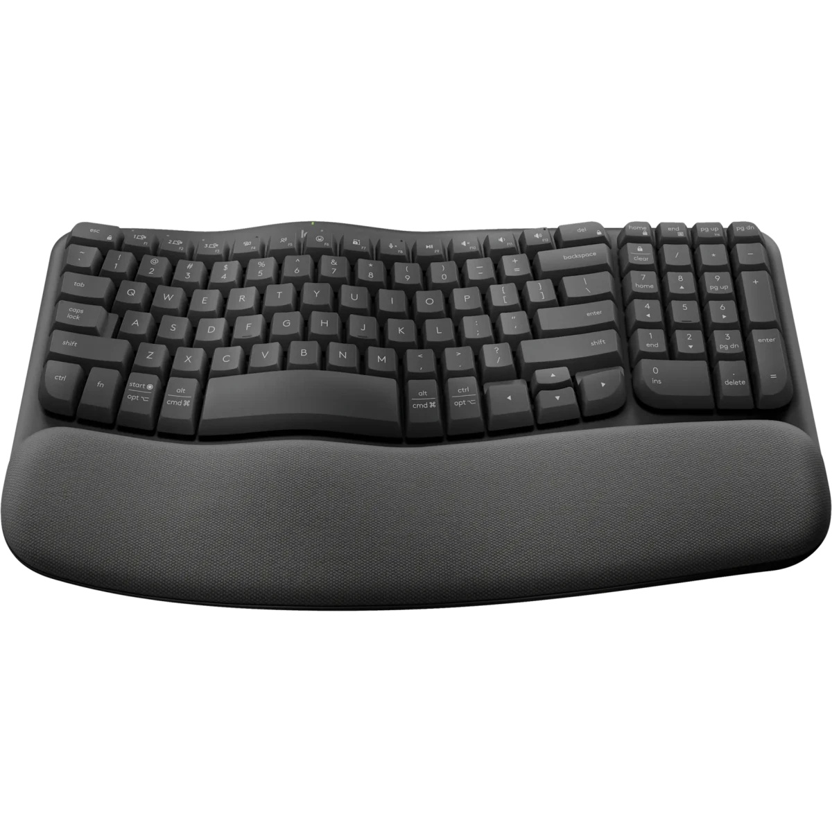 Клавиатура Logitech Wave Keys графитовый USB беспроводная BT/Radio slim Ergo LED (подставка для запя