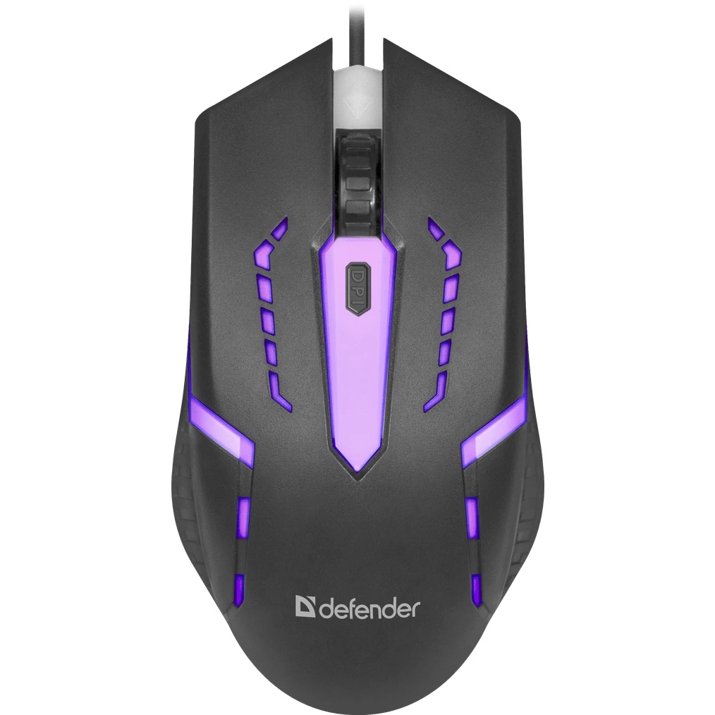 Мышь проводная Defender Hit MB-601 черный, 1200 dpi, USB, кнопки - 4