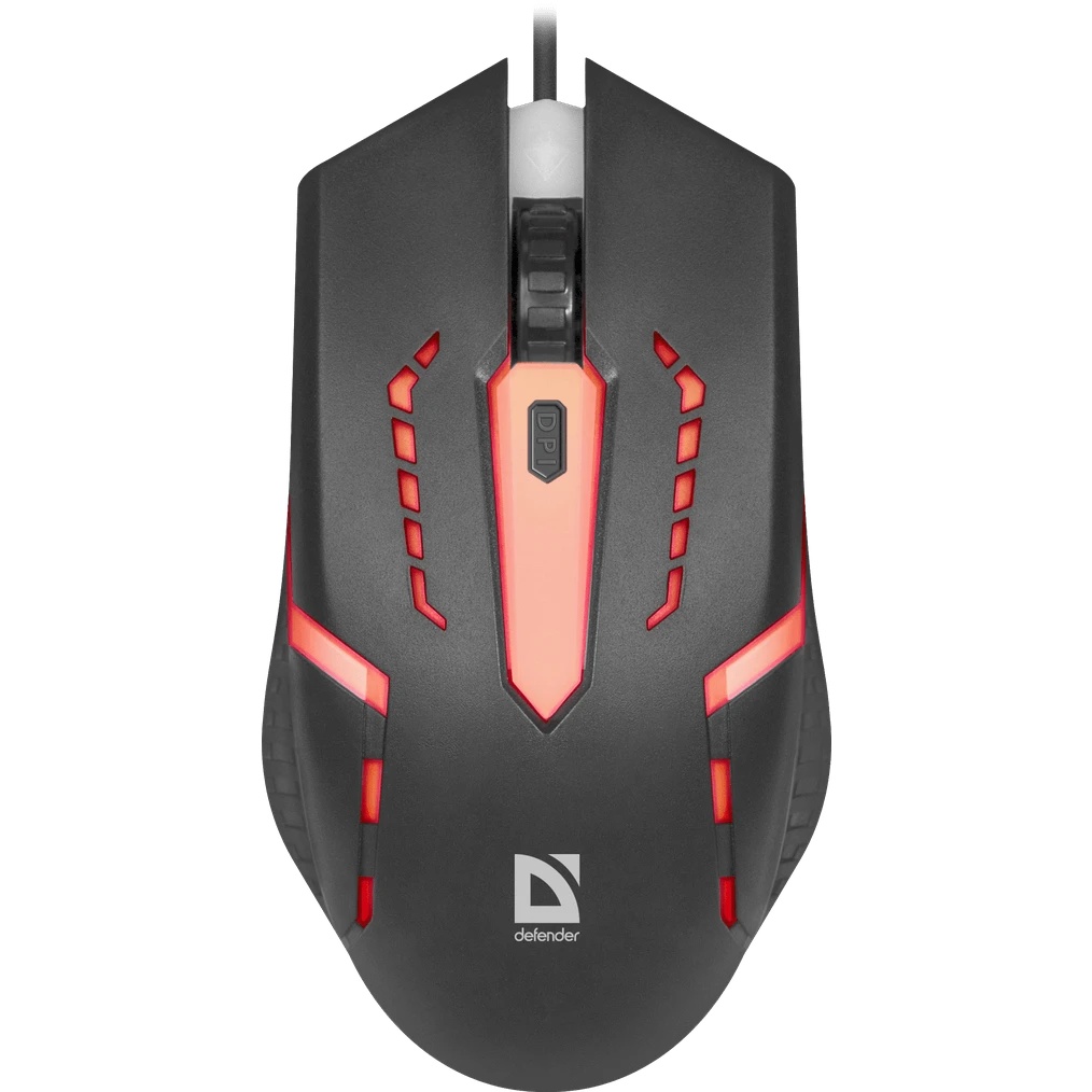 Мышь проводная Defender Hit MB-601 черный, 1200 dpi, USB, кнопки - 4
