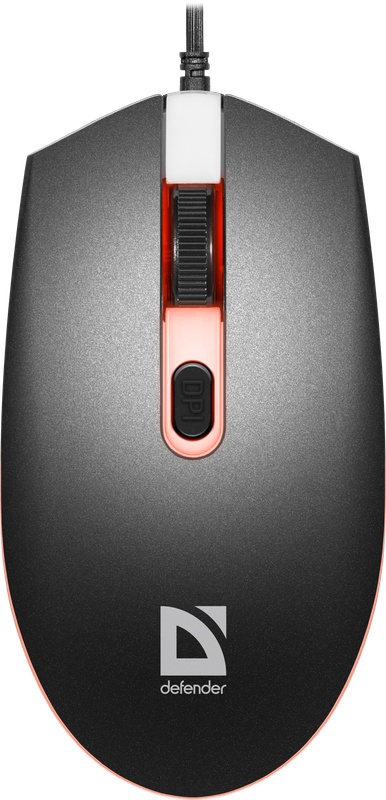 Мышь проводная Defender Dot MB-986 черный, 1600 dpi, USB, кнопки - 4