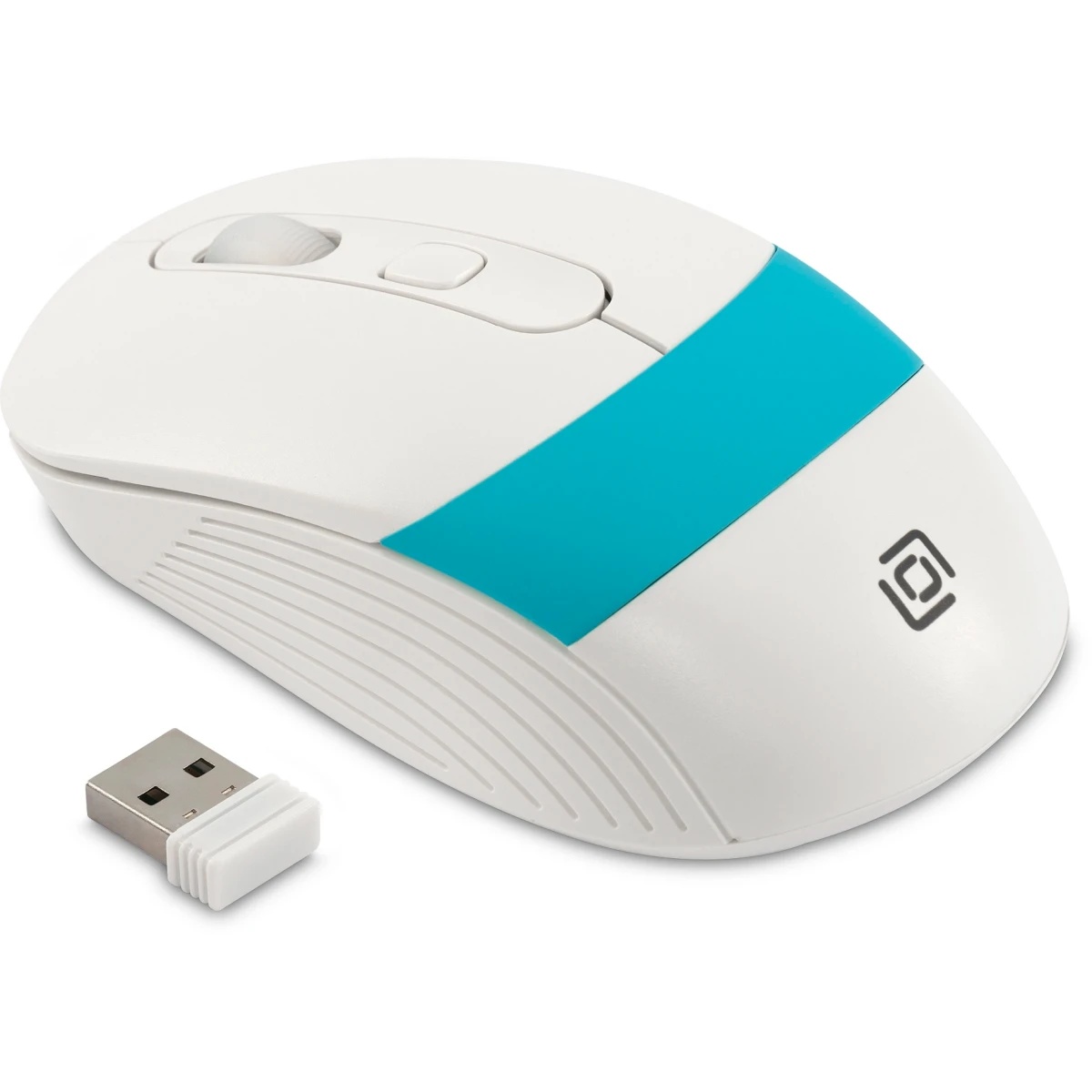 Мышь беспроводная Oklick 310MW белый/синий, 3200 dpi, радиоканал, USB, кнопки - 4