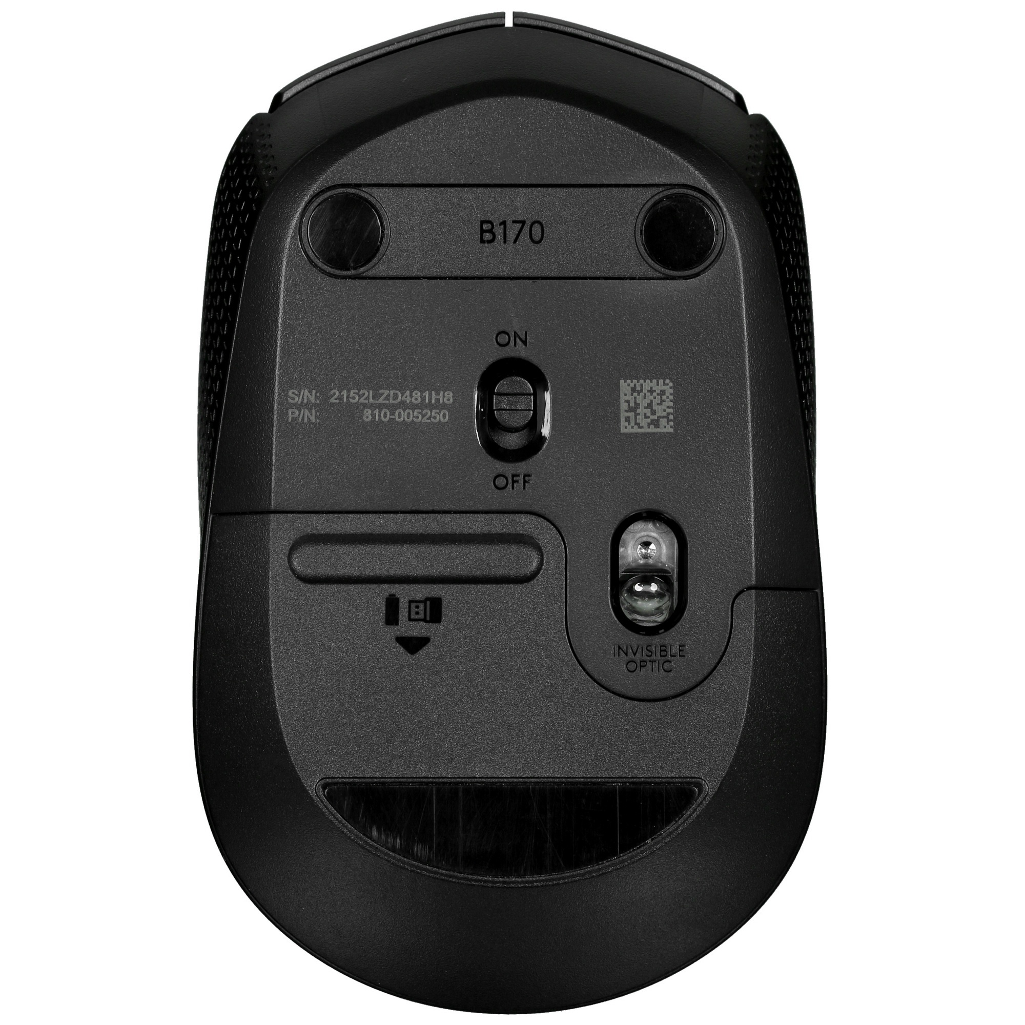 Мышь беспроводная Logitech B170 черный, 1000 dpi, радиоканал, USB, кнопки - 3