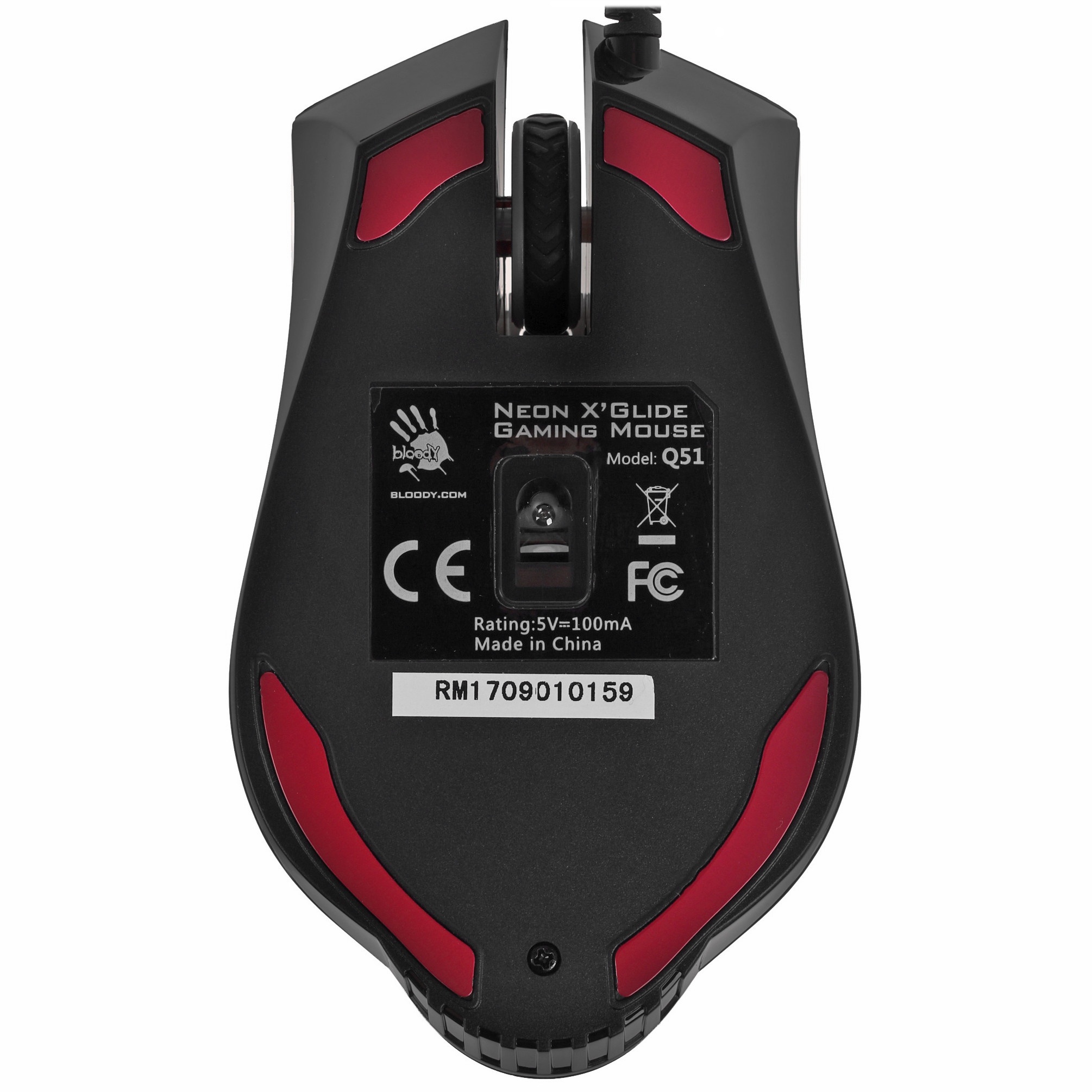 Мышь проводная A4Tech Bloody Q51 черный, 3200 dpi, USB, кнопки - 8