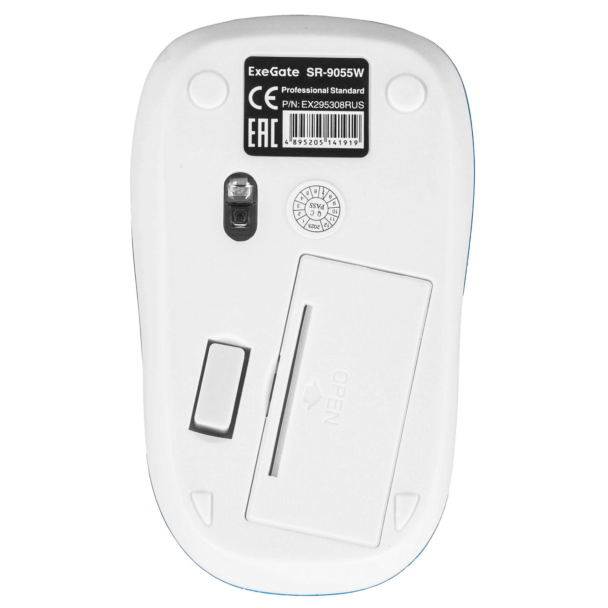 Мышь беспроводная ExeGate Professional Standard SR-9055W белый, 1200 dpi, радиоканал, USB, кнопки -