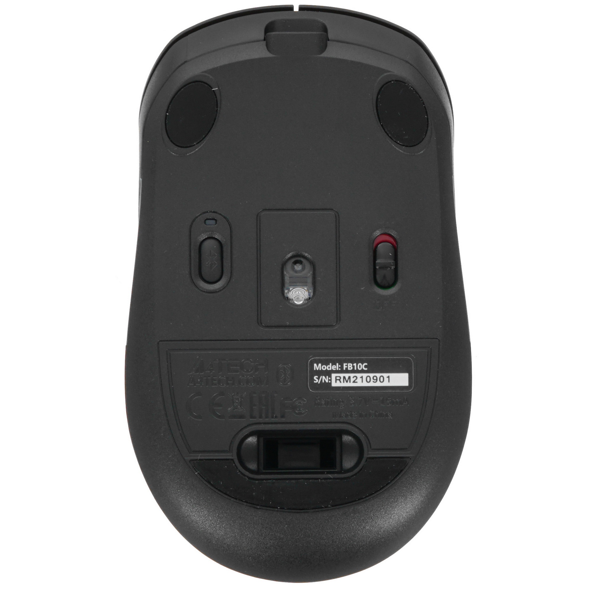 Мышь беспроводная A4Tech Fstyler FB10C черный, 2000 dpi, радиоканал, Bluetooth, USB, кнопки - 4