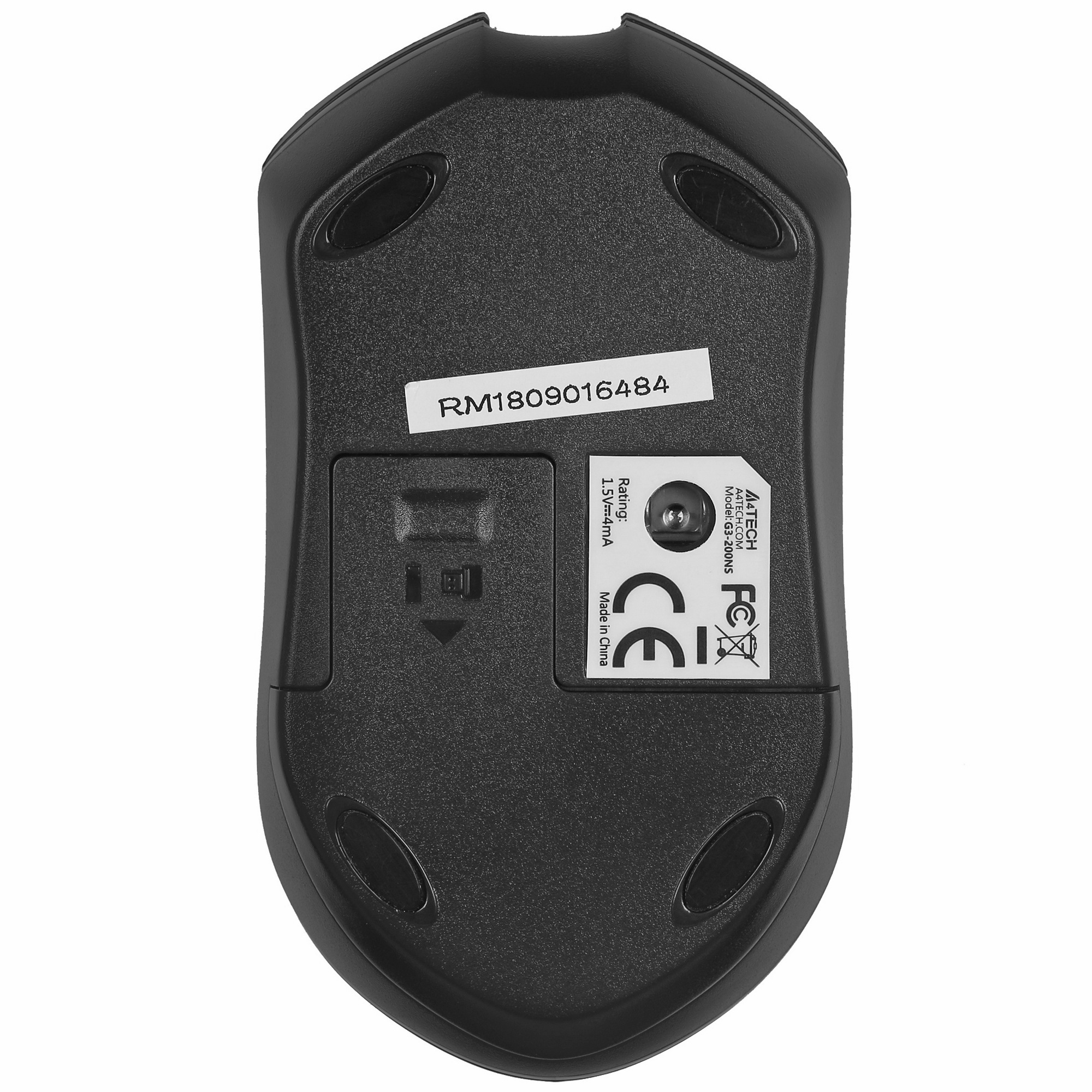 Мышь беспроводная A4Tech G3-200NS черный, 1200 dpi, радиоканал, USB, кнопки - 3
