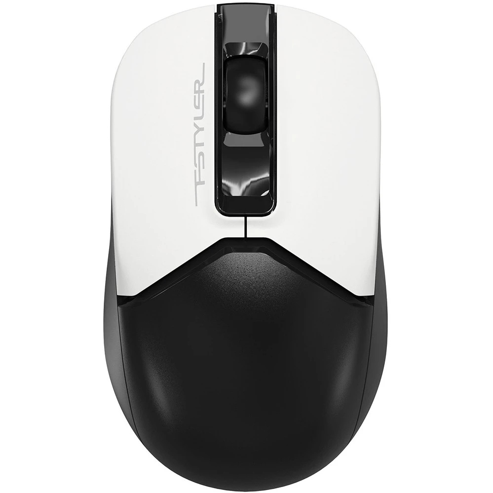 Мышь беспроводная A4Tech Fstyler FG12 белый/черный, 1200 dpi, радиоканал, USB, кнопки - 3