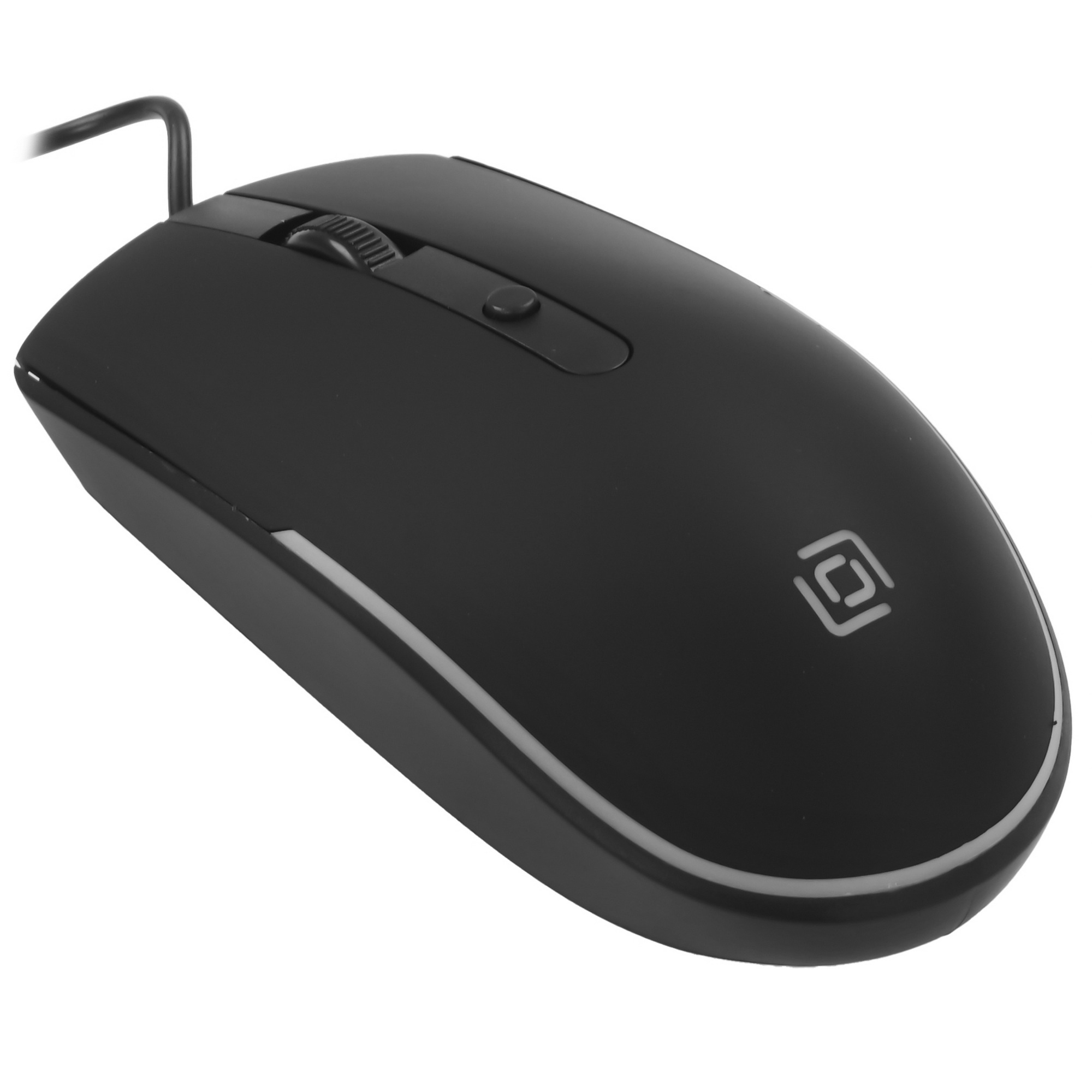 Мышь проводная Oklick 100M черный, 1600 dpi, USB, кнопки - 4