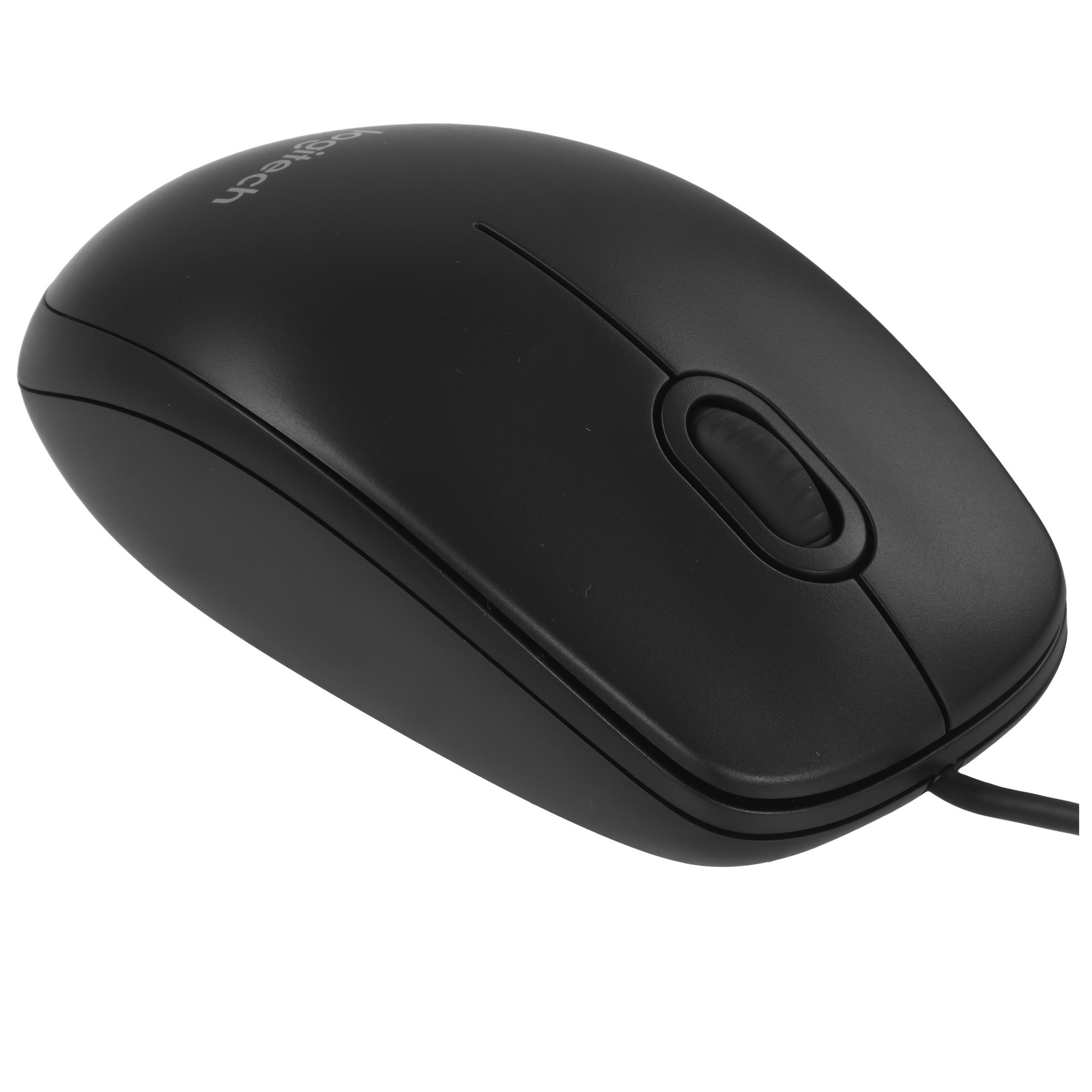 Мышь проводная Logitech B100 черный, 1000 dpi, USB, кнопки - 3