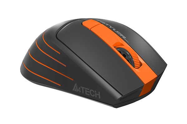Мышь беспроводная A4Tech Fstyler FG30S серый/оранжевый, 2000 dpi, радиоканал, USB, кнопки - 6