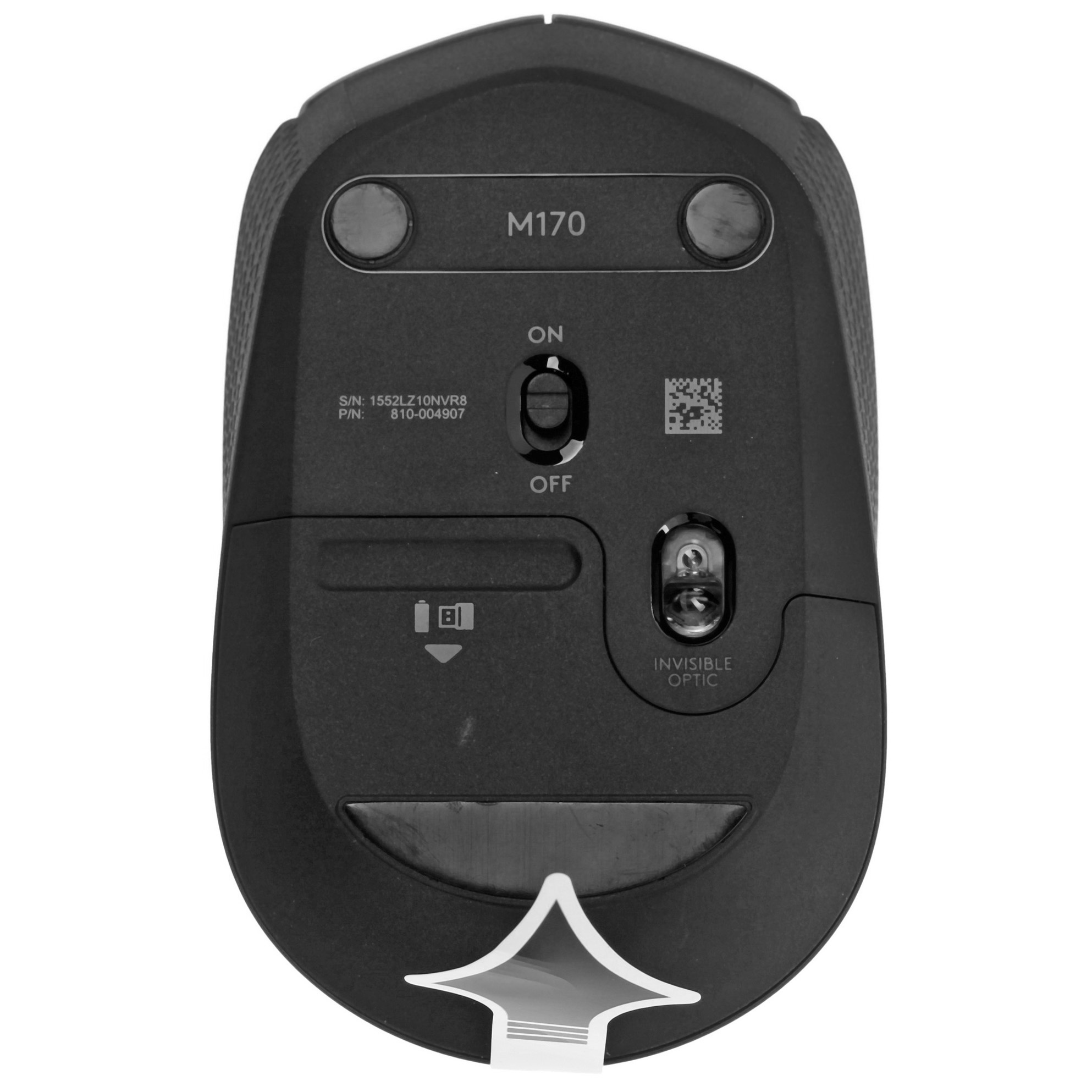 Мышь беспроводная Logitech M170 черный/темно-серый, 1000 dpi, радиоканал, USB, кнопки - 3