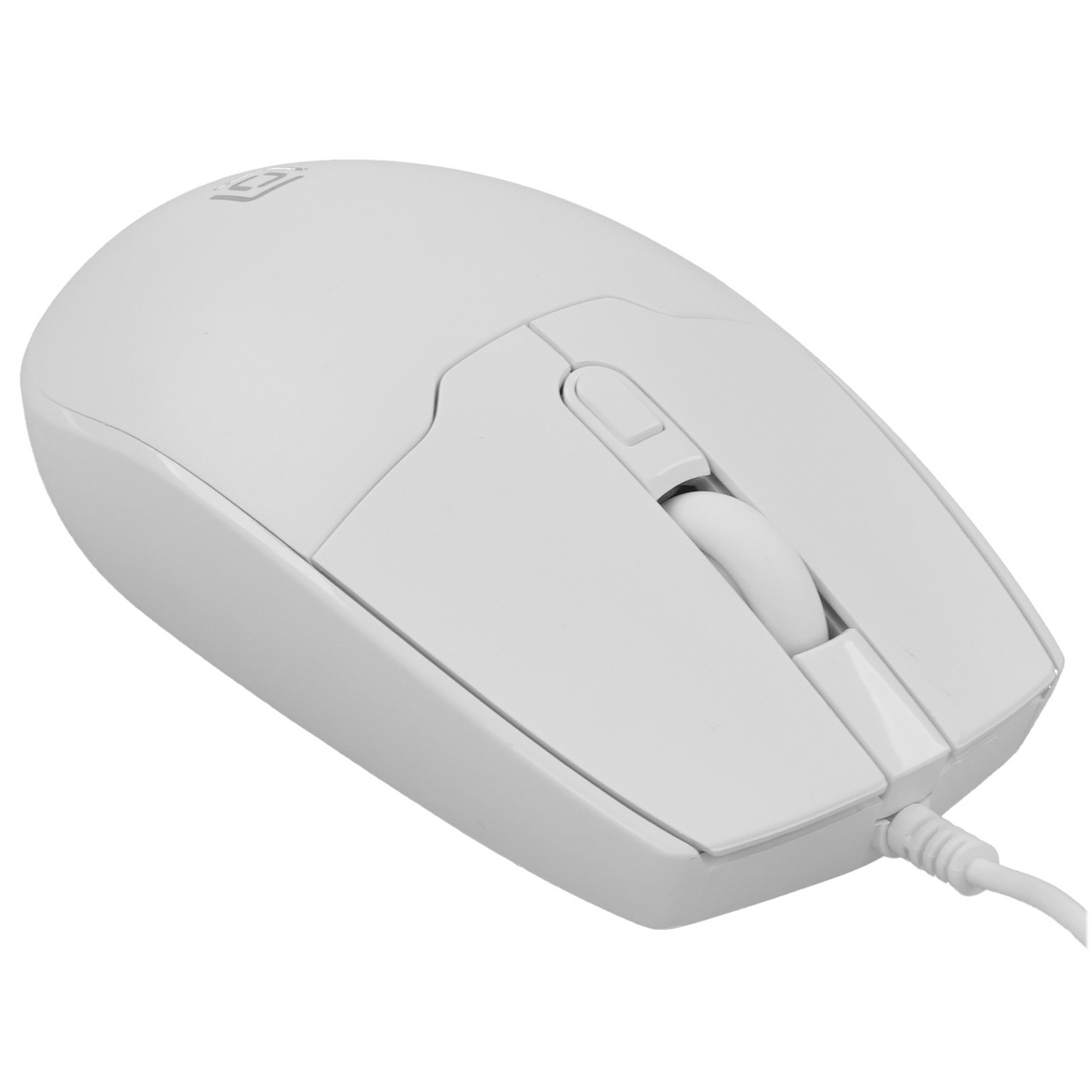 Мышь проводная Oklick 147M белый, 2000 dpi, USB, кнопки - 4
