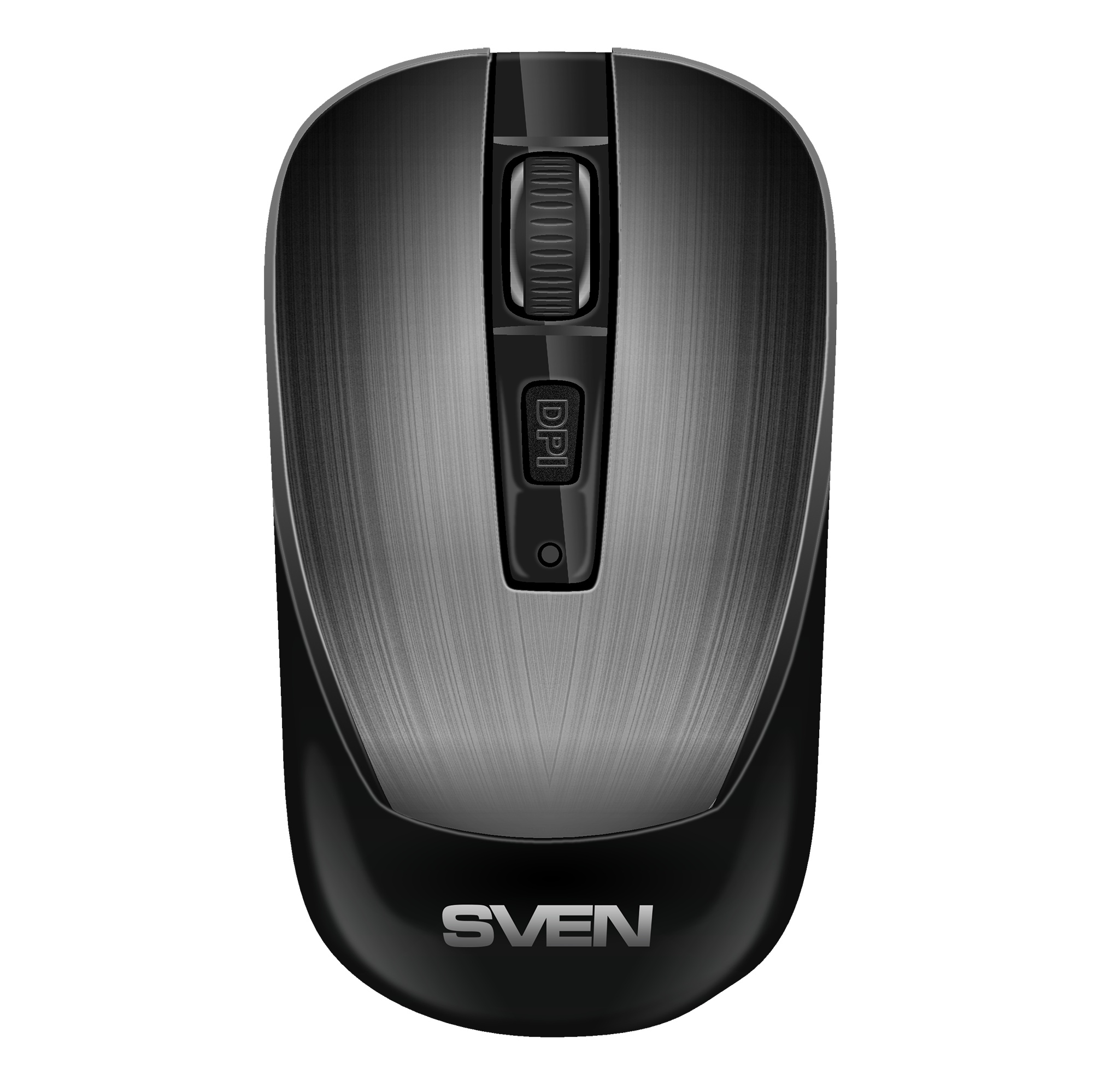 Мышь беспроводная SVEN RX-380W серый металлик, 1600 dpi, радиоканал, USB, кнопки - 4